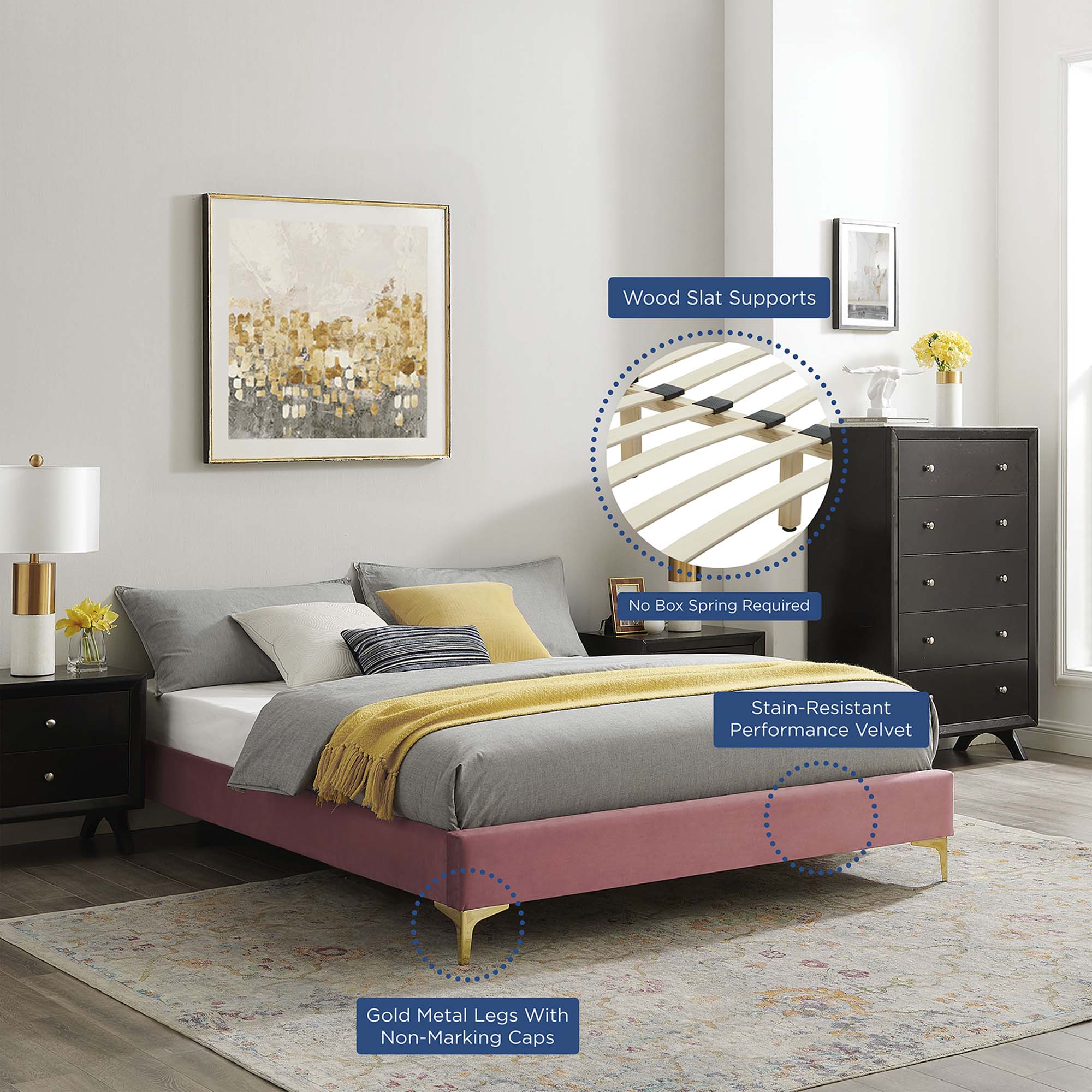 Sutton Performance Velvet Full Bed Frame by Modway
