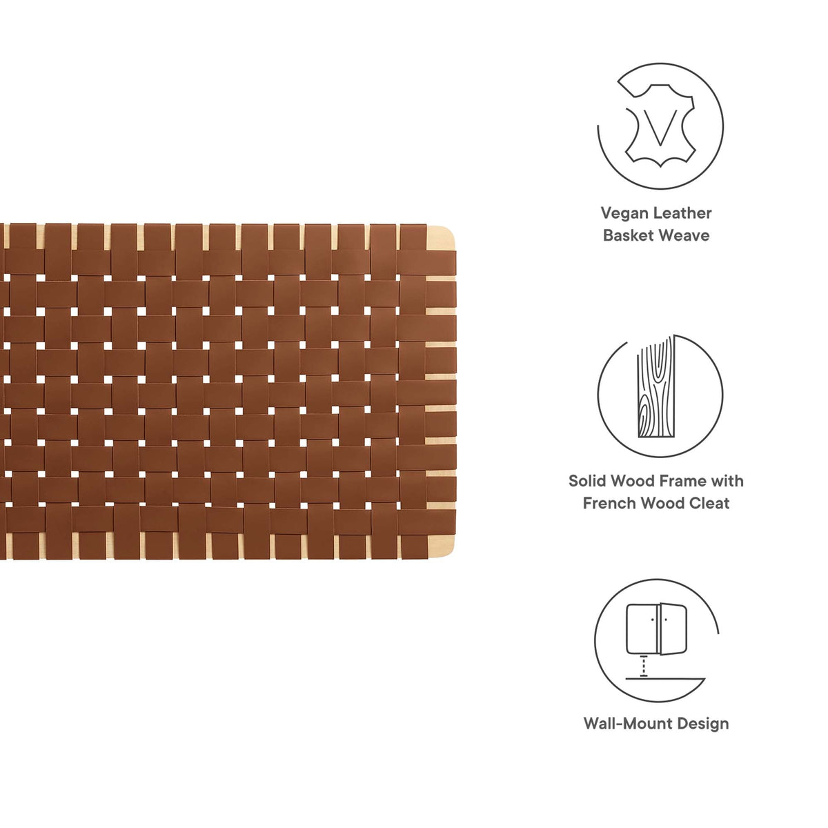Sparta Weave Vegan Leather Full Headboard by Modway
