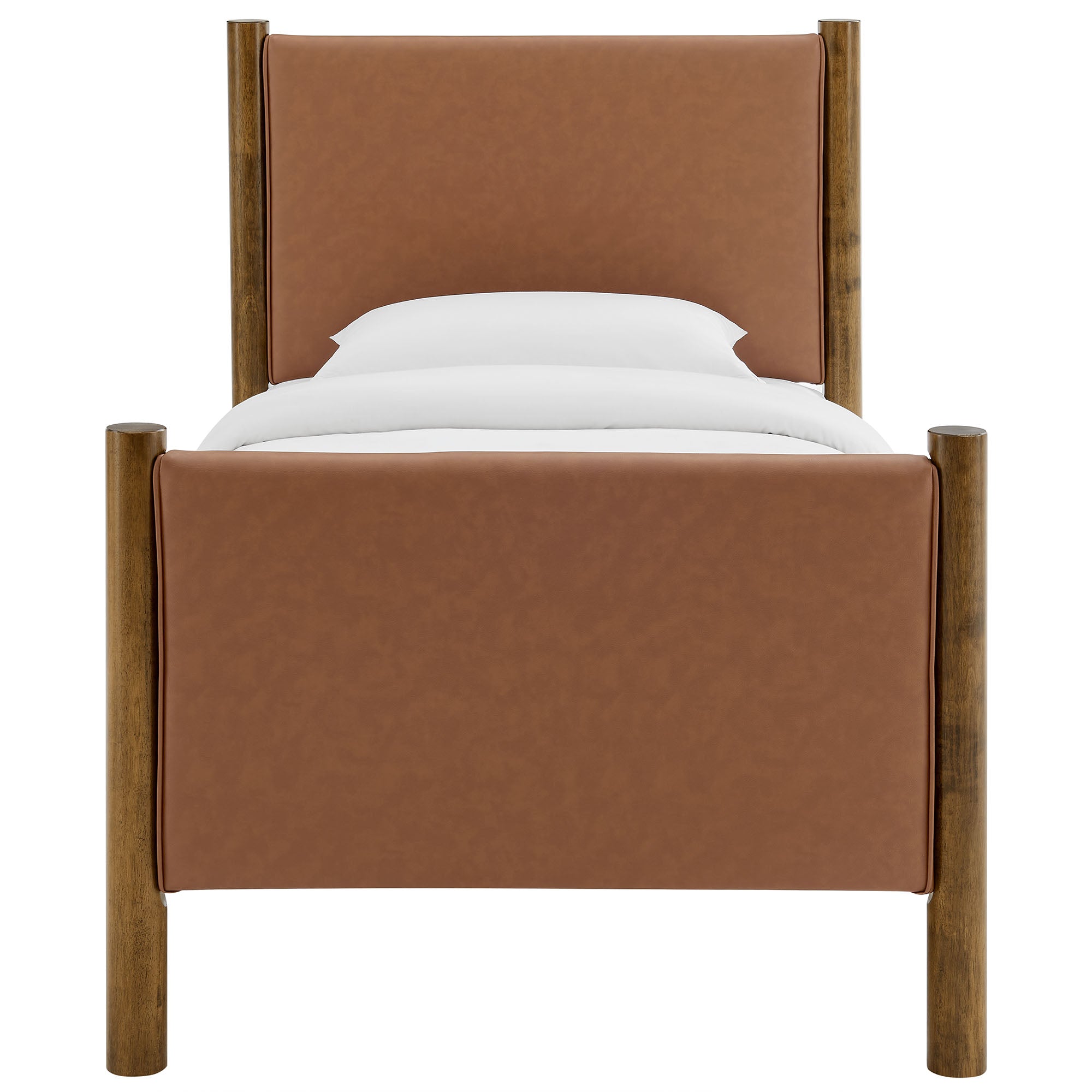 Maven Twin Size Vegan Leather Upholstered Platform Bed by Modway