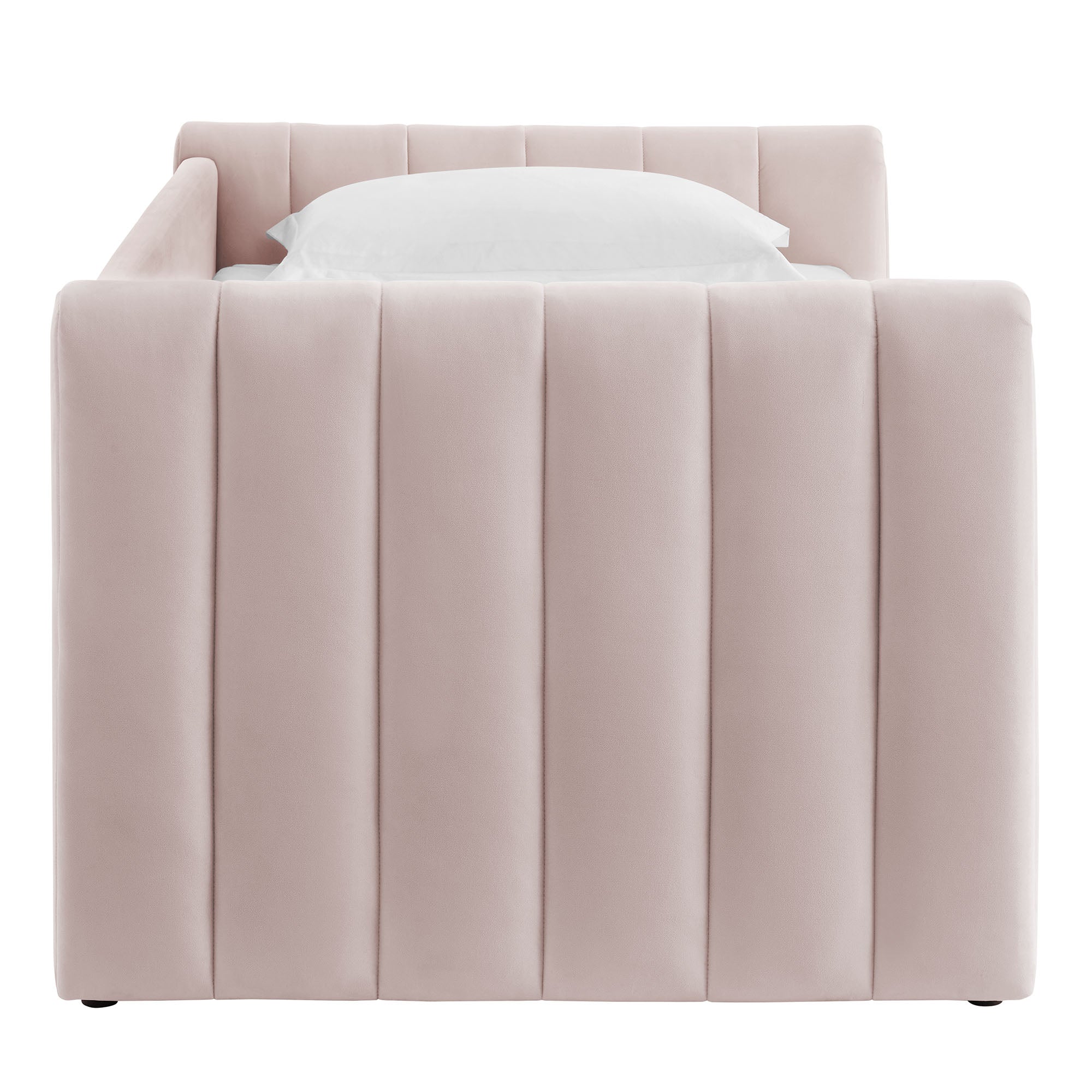 Veyla Channel Tufted Performance Velvet Twin Daybed With Trundle