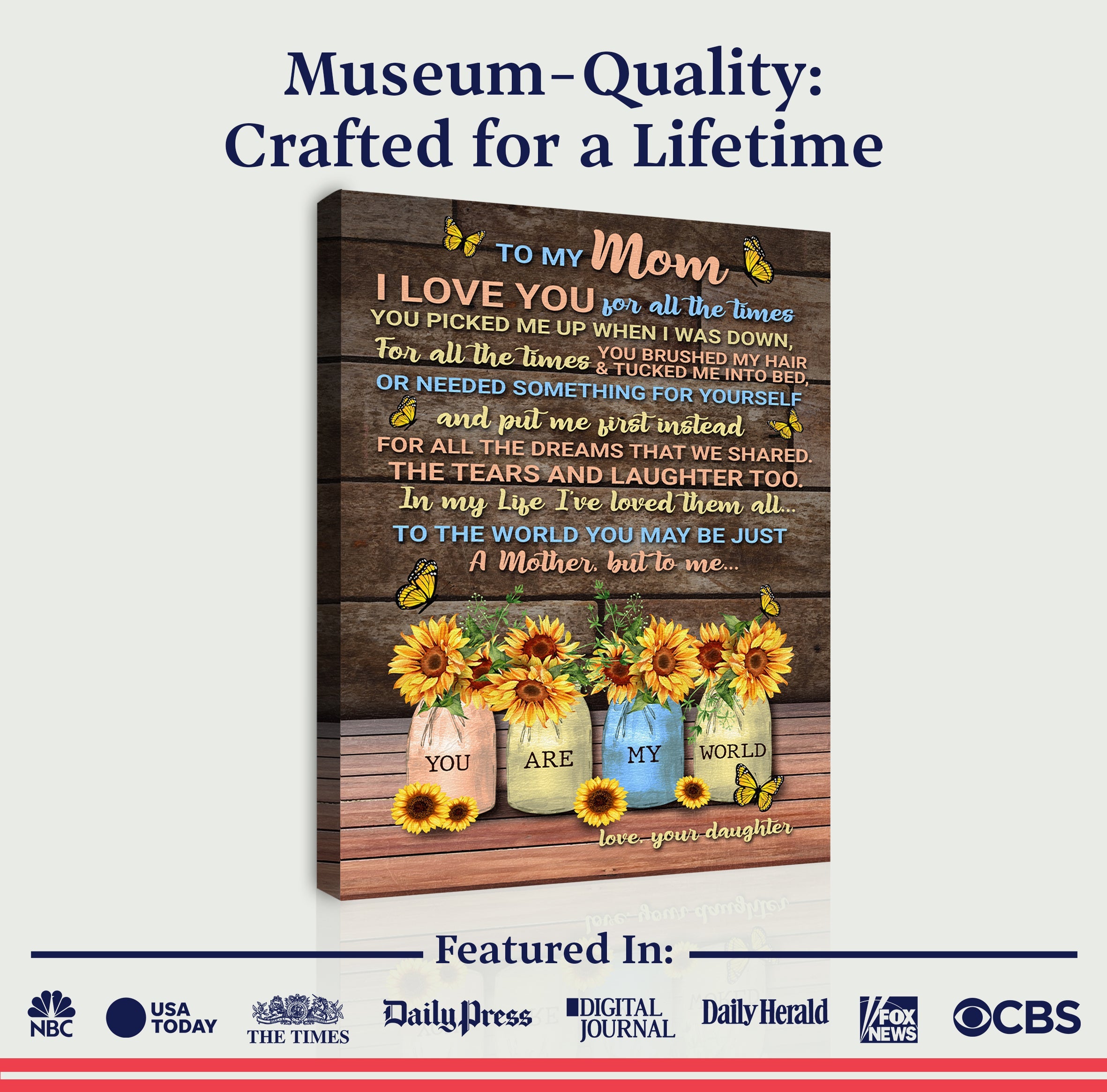 Mother's Day Sign To Me You Are My World