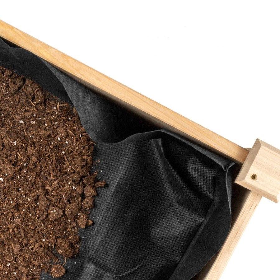 Solid Wood Locking Wheels Raised Mobile Garden Wood Planter Elevated Planter - PRHOMZ