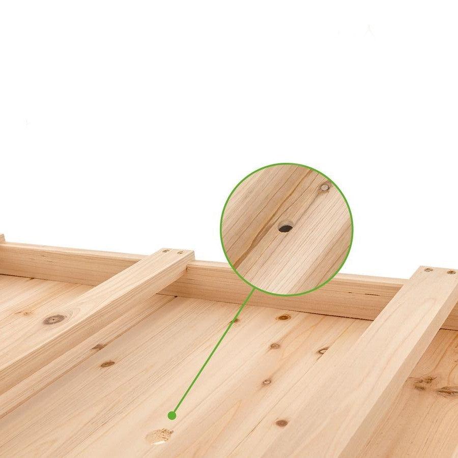 Solid Wood Locking Wheels Raised Mobile Garden Wood Planter Elevated Planter - PRHOMZ