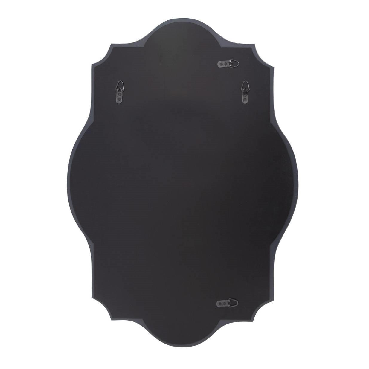 Modern Frameless 32 x 24 inch Scalloped Beveled Accent Bathroom Mirror - PRHOMZ