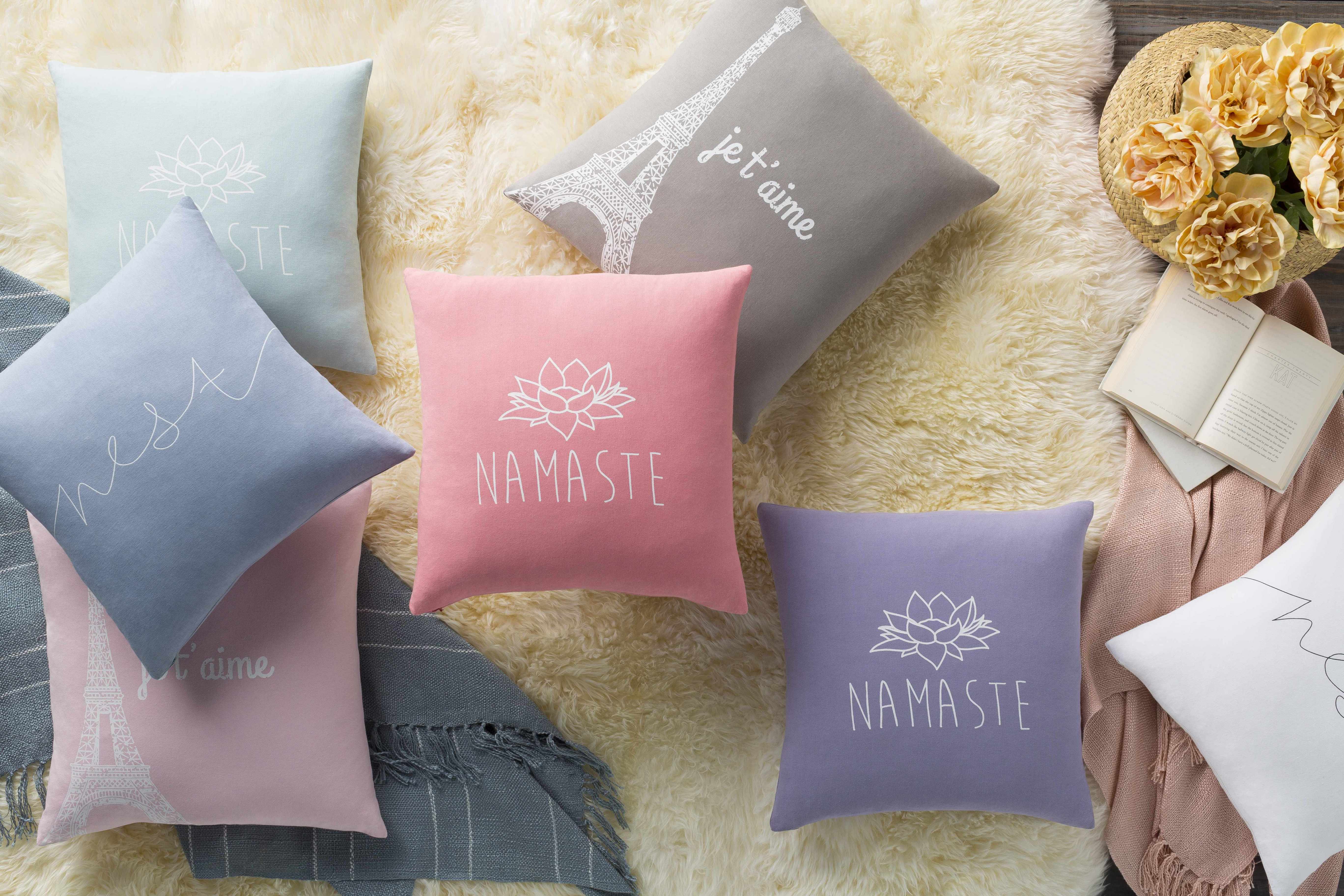Shelocta Lavender Lotus Namaste Throw Pillow - Clearance-1