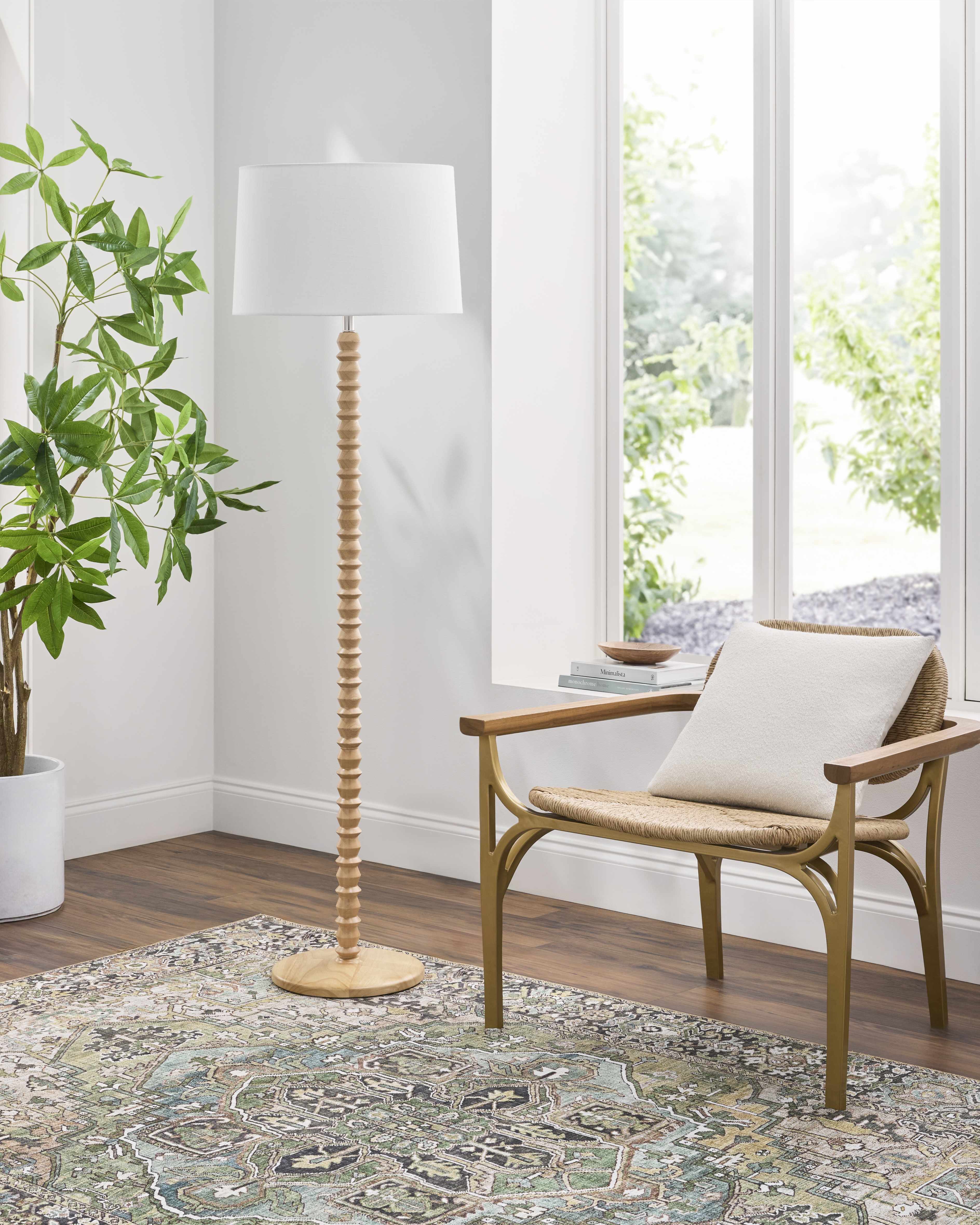 Motozintla Cream Wood Floor Lamp-2
