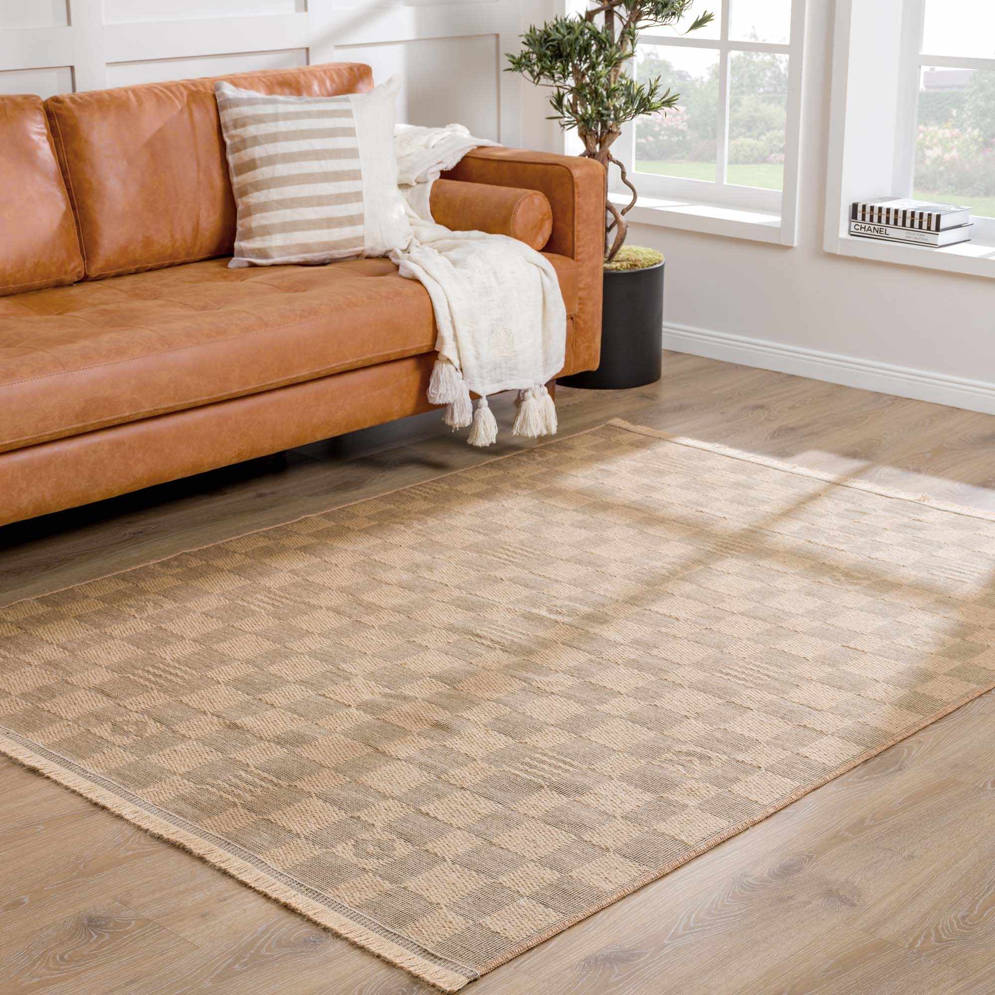 Nairi Checkered Washable Jute Rug