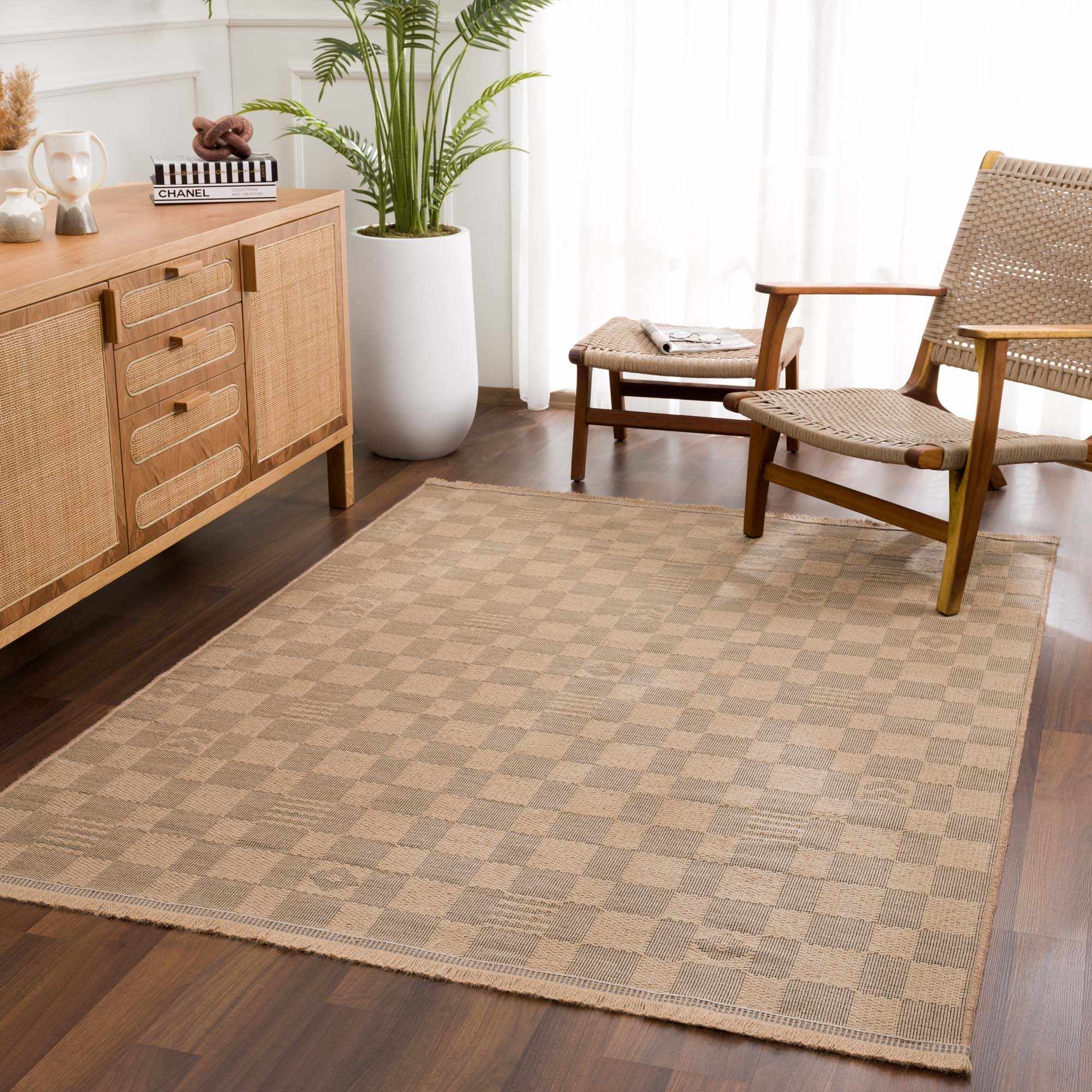 Nairi Checkered Washable Jute Rug