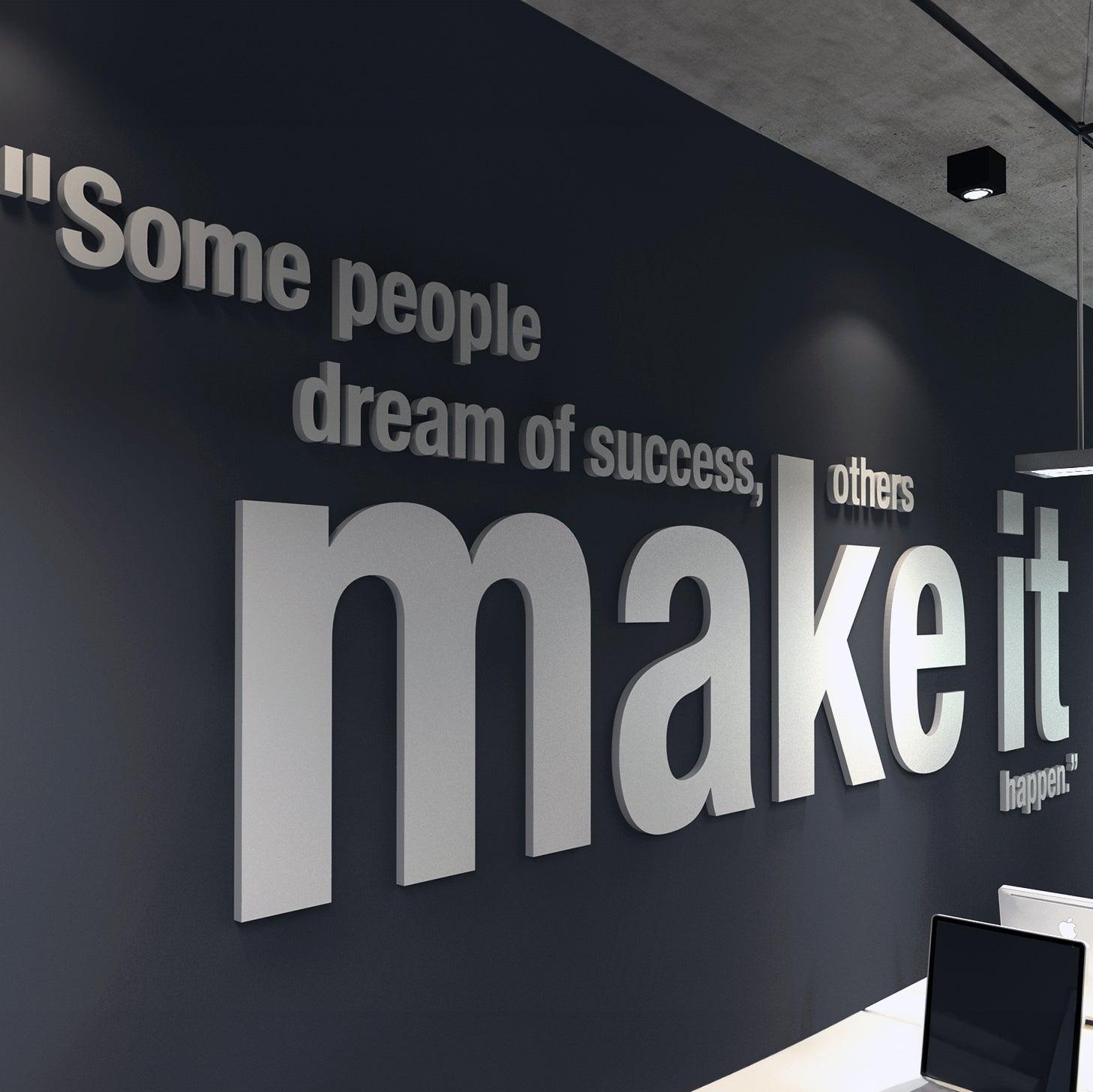 Make it Happen 3D Office Wall Art - PRHOMZ