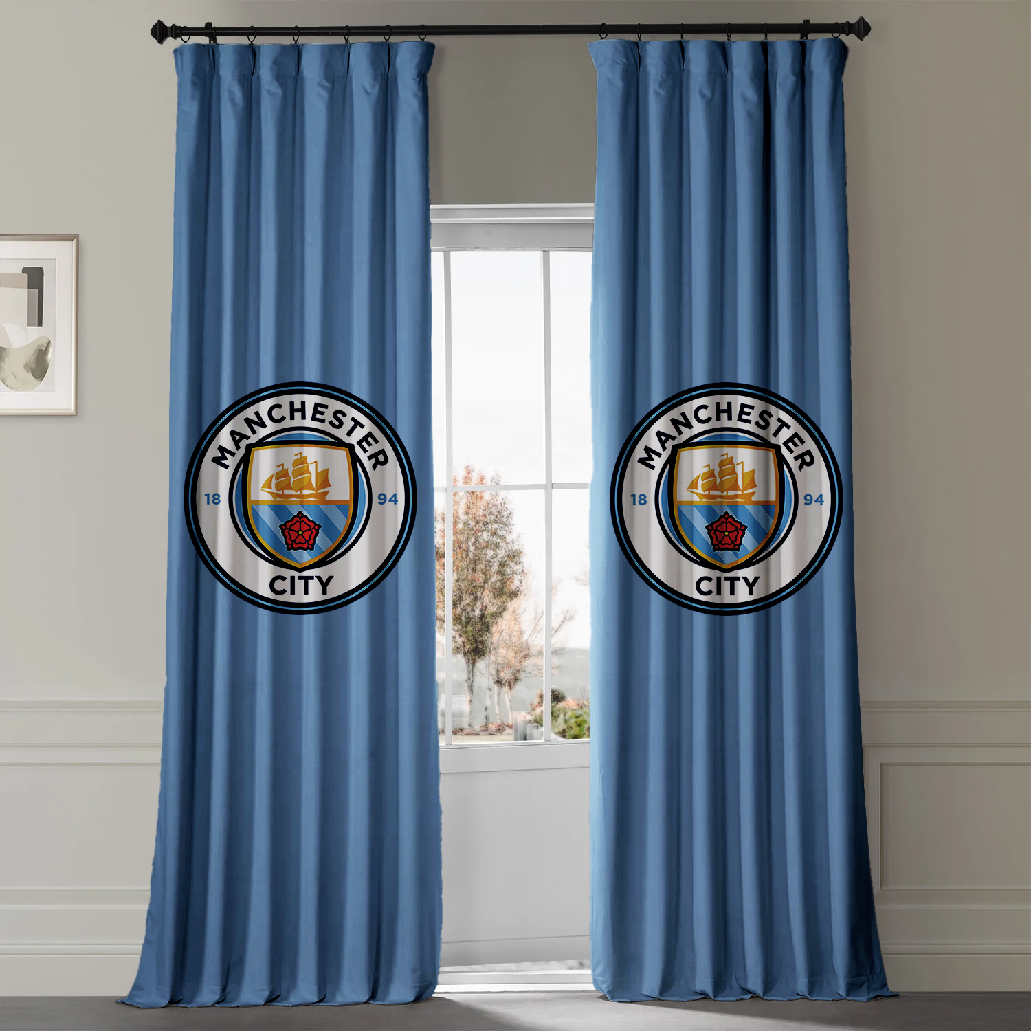 Manchester City FC Curtains | Eyelet, Rod Pocket & Blackout Linings | Licensed Merchandise-0