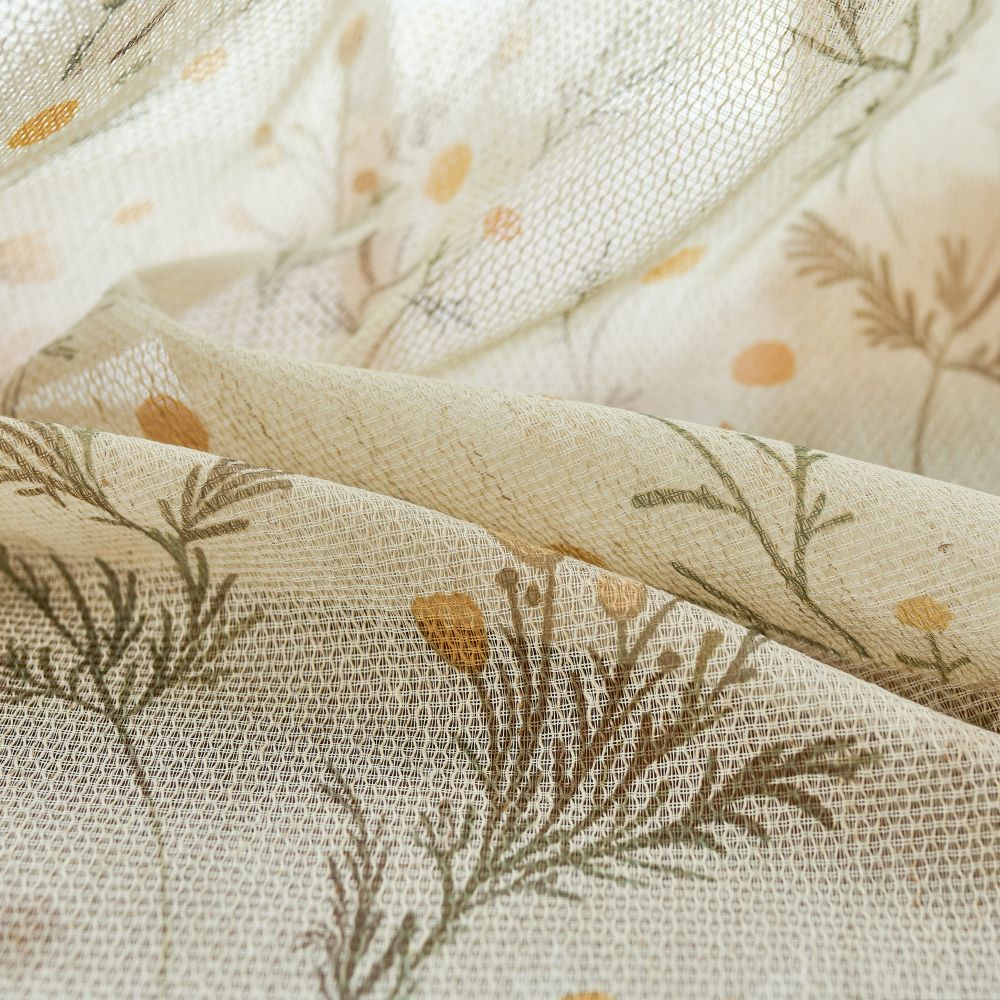 Margaret Summer Yellow Daisy Printed Sheer