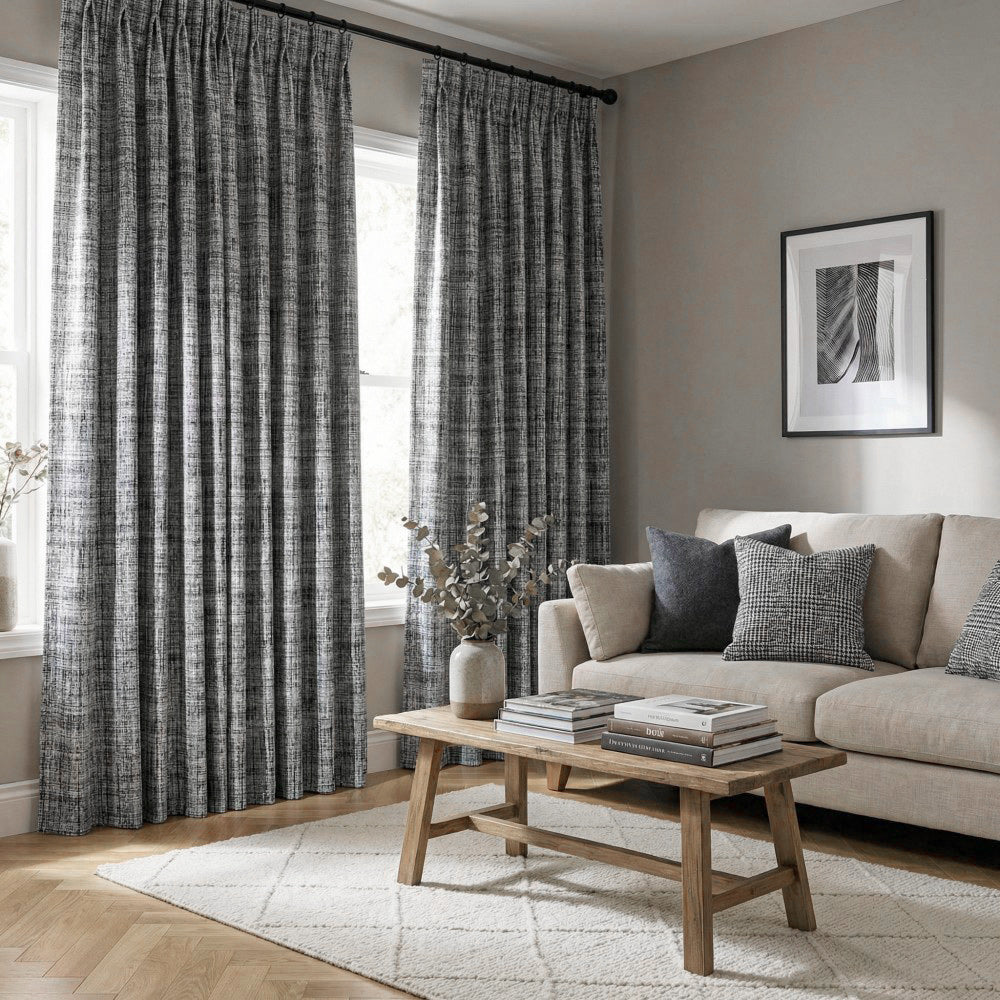 Marti Abstract Stripe Textured Curtains