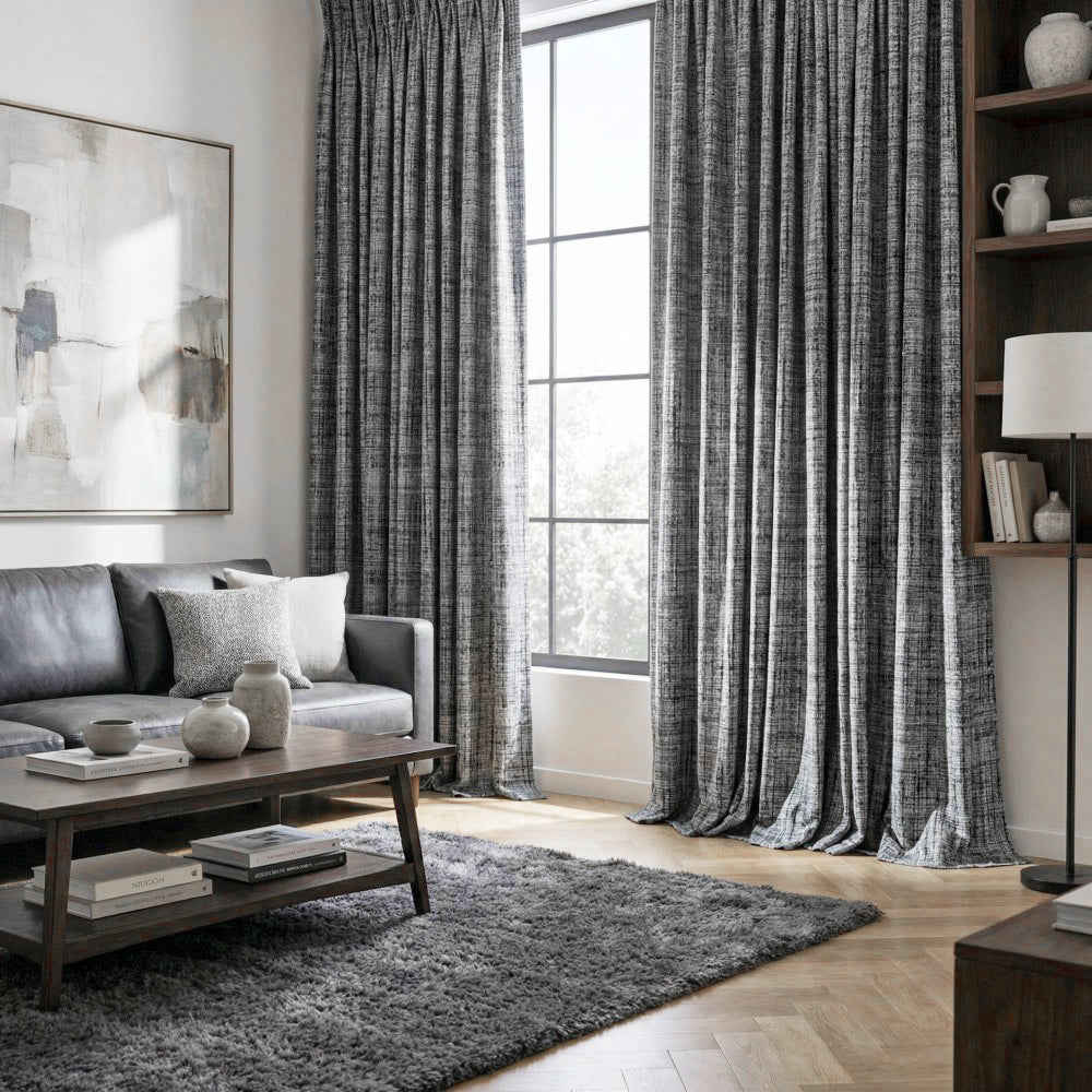 Marti Abstract Stripe Textured Curtains