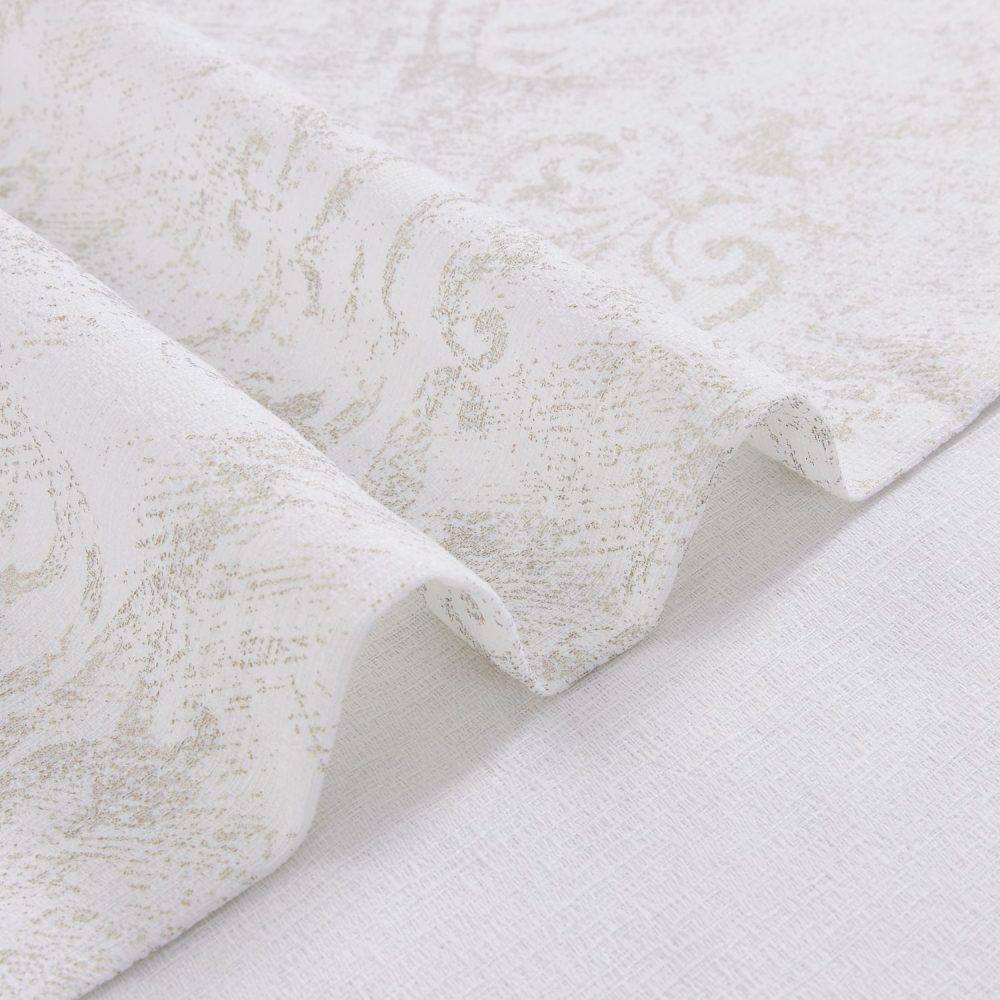 Mazon Damask Foil Printed Linen Sheer Curtains