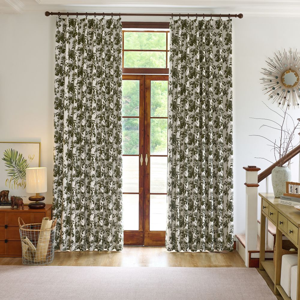 Aurora Retro Rose Blooming Jacquard Custom Curtains
