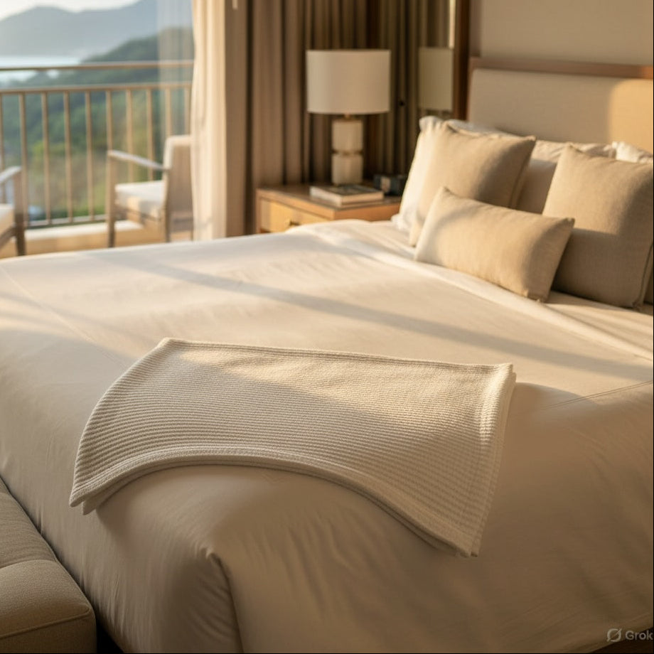 Microcheck Cotton Thermal Blanket-1