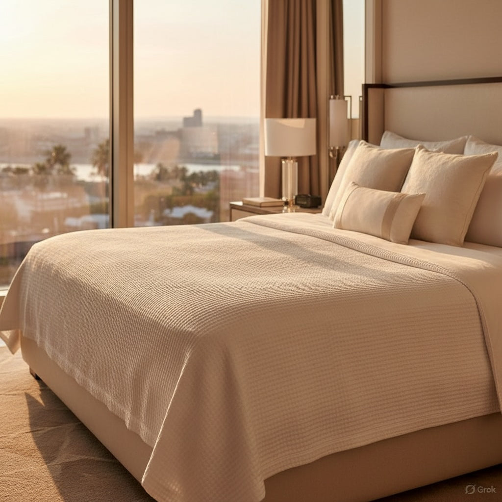 Microcheck Cotton Thermal Blanket-0