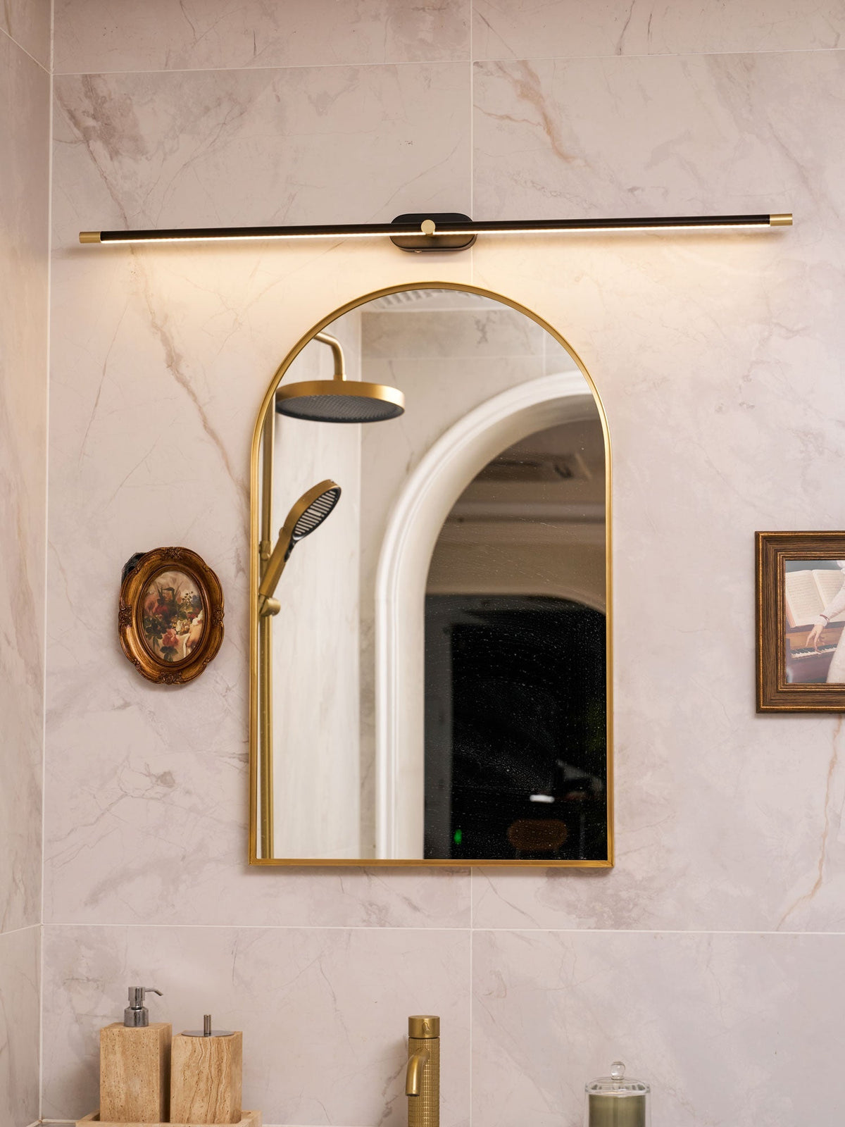 Lumenora | Cordless Linear Wall Lamp with USB Rechargeable Battery and Touch Dimmer