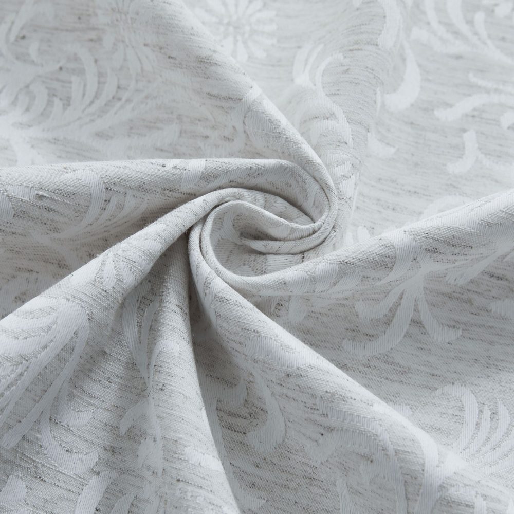 Miranda Subtle Floral Linen Cotton Jacquard Curtains