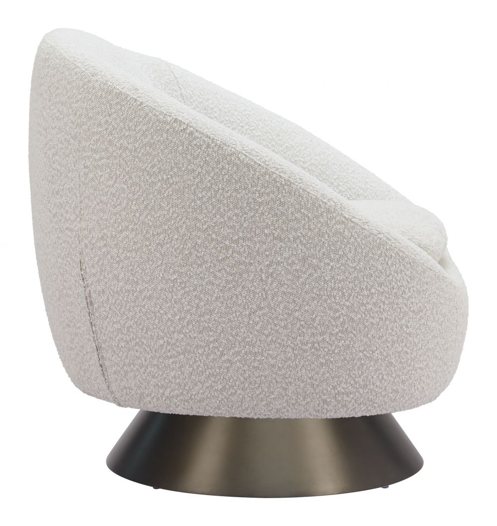 Modan Textured Fabric Swivel Club Chair