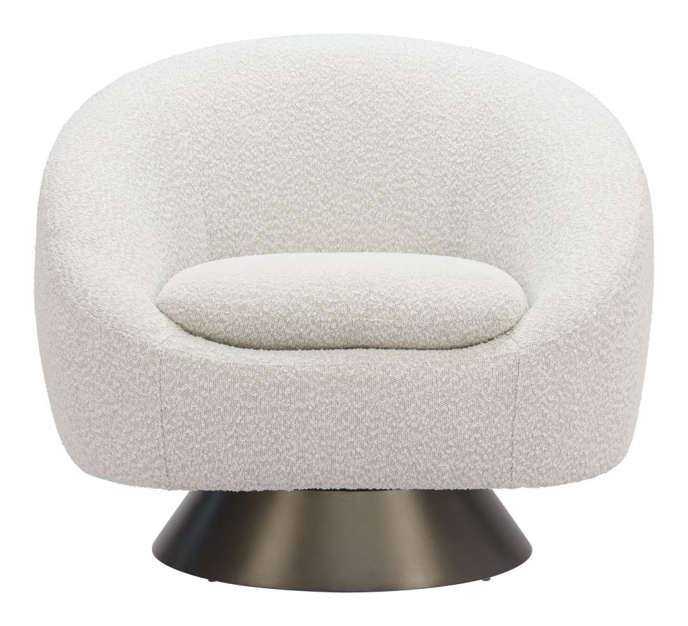 Modan Textured Fabric Swivel Club Chair