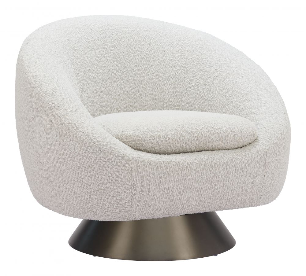 Modan Textured Fabric Swivel Club Chair
