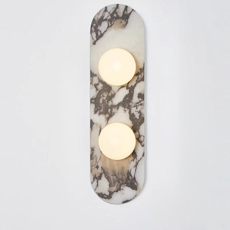 Marmo Series | Italian Marble Wall Sconce with Opaline Glass Globe for Bedside