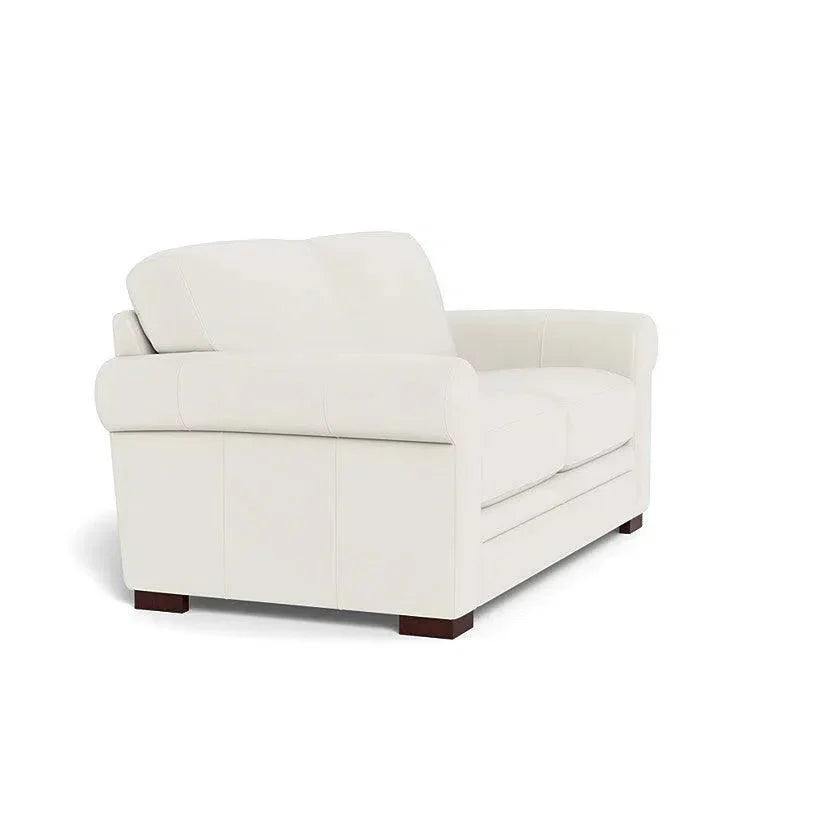 Mondern Leather Loveseat With Rolled Arms
