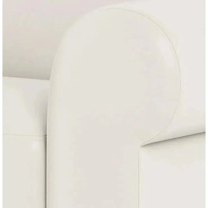 Mondern Leather Loveseat With Rolled Arms