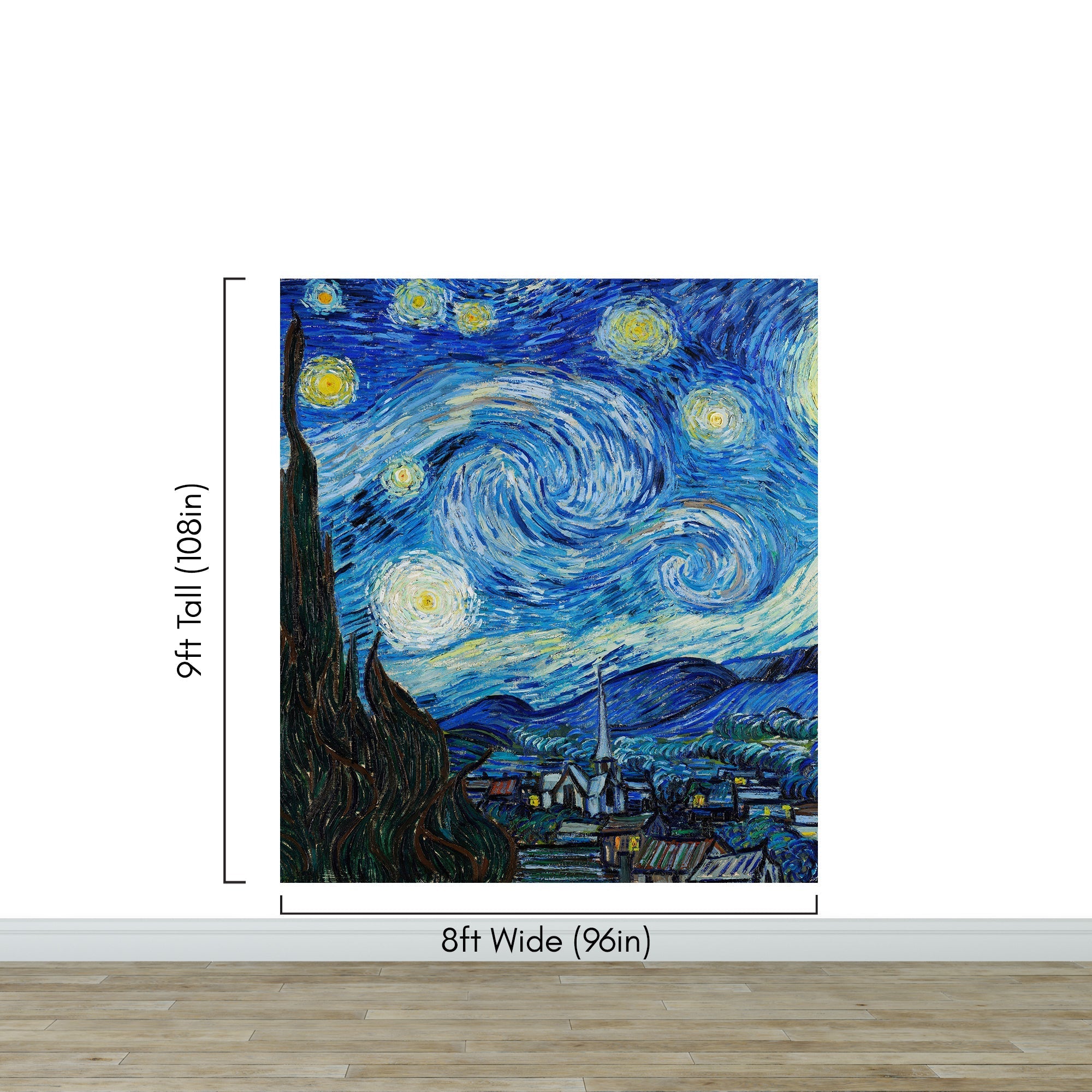 Vincent Van Gogh's The Starry Night Painting Wallpaper Mural. #6742