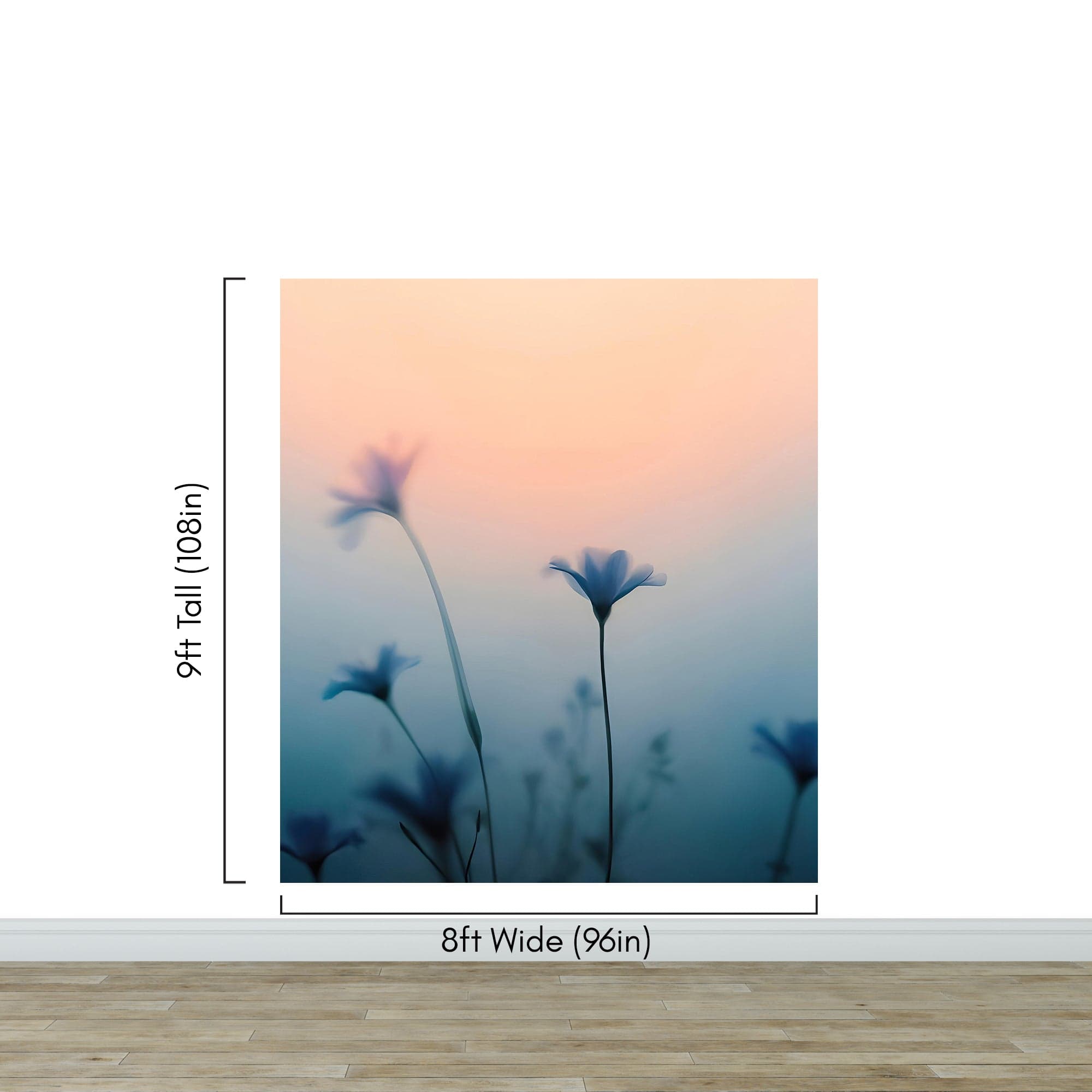 Morning Dew Misty Flower Wallpaper Mural. #7021