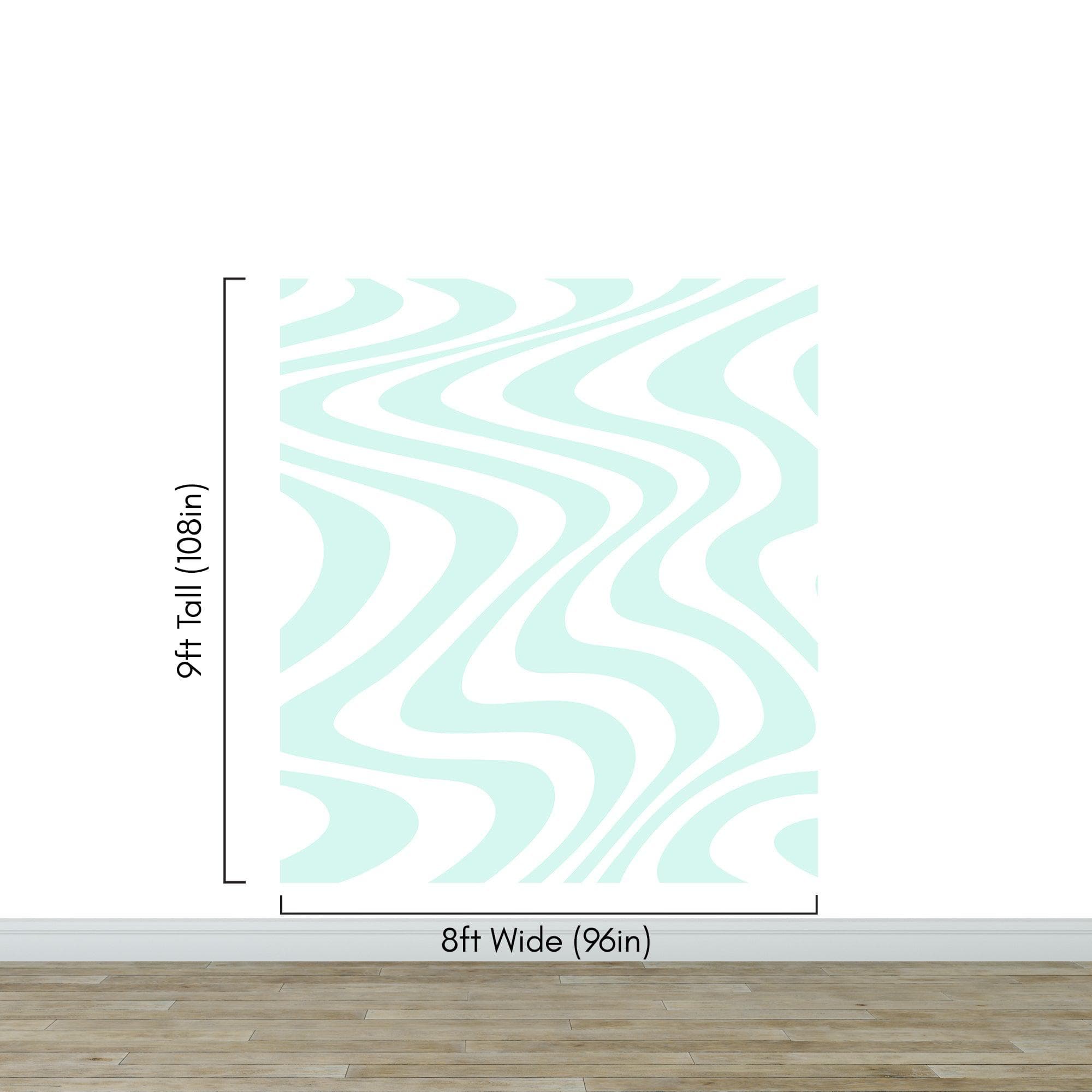 Mint Color Swirly Lines Abstract Wallpaper Mural. #6689