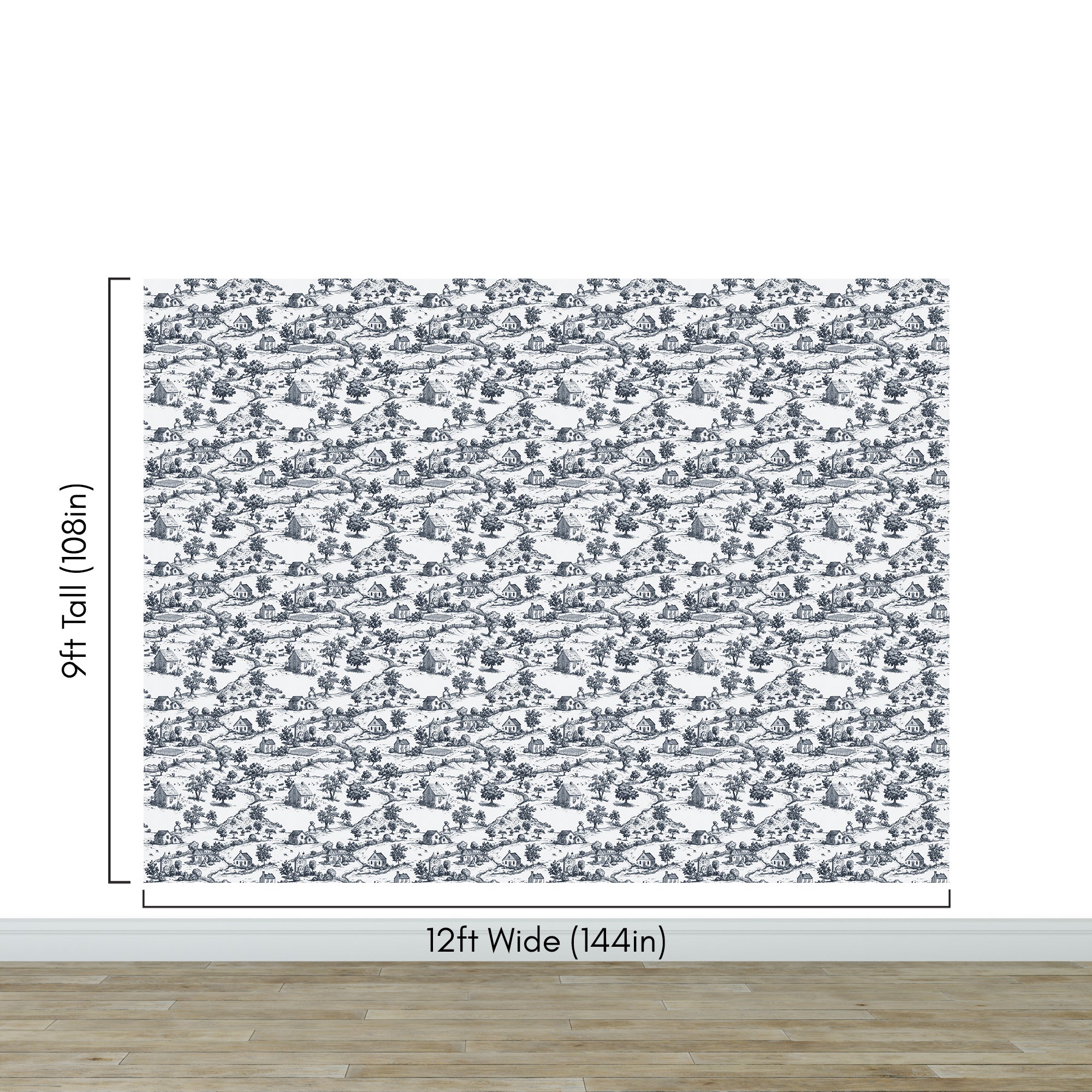 Rustic Wallpaper Peel and Stick Wall Mural. Countryside Motif Wall Decor. #6729