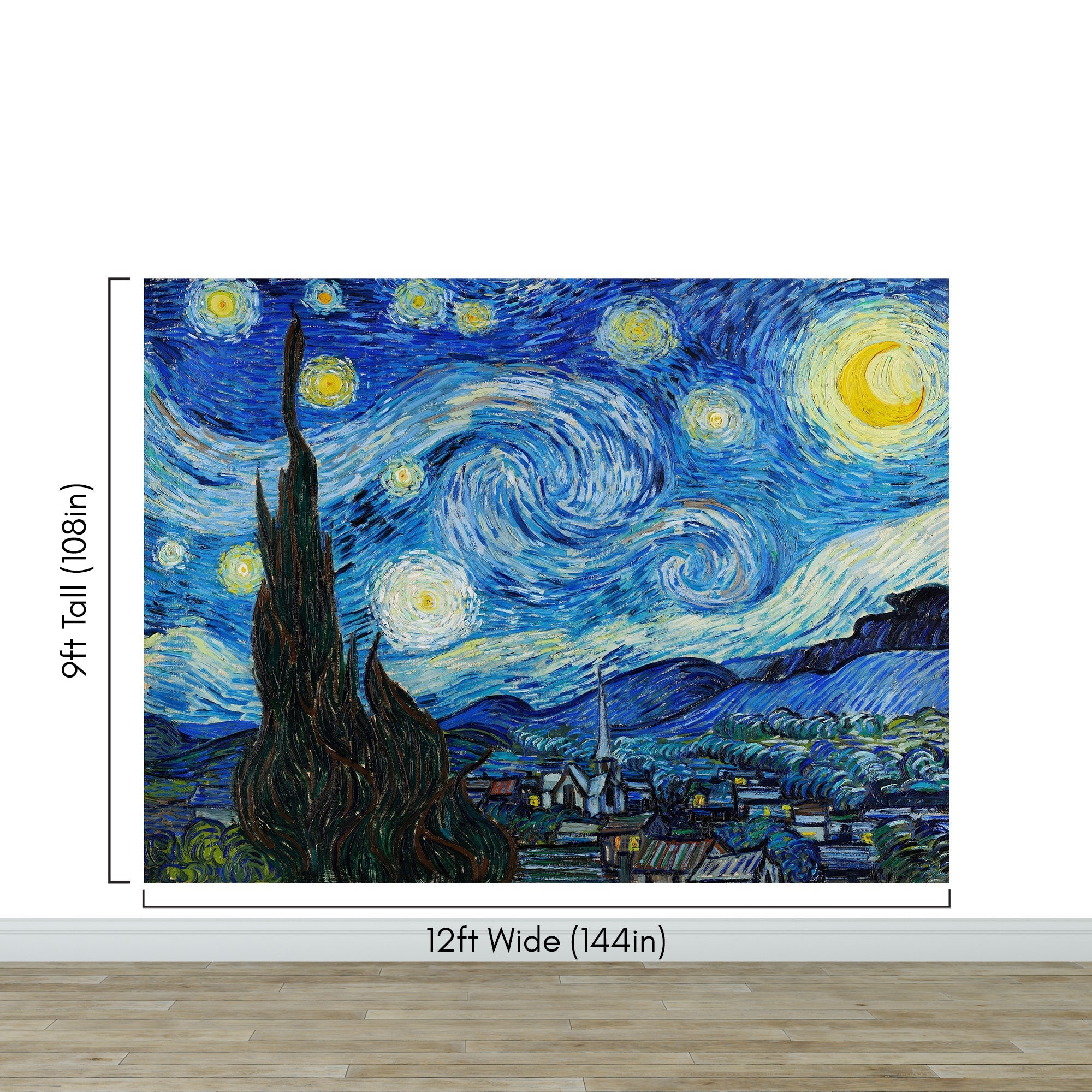 Vincent Van Gogh's The Starry Night Painting Wallpaper Mural. #6742