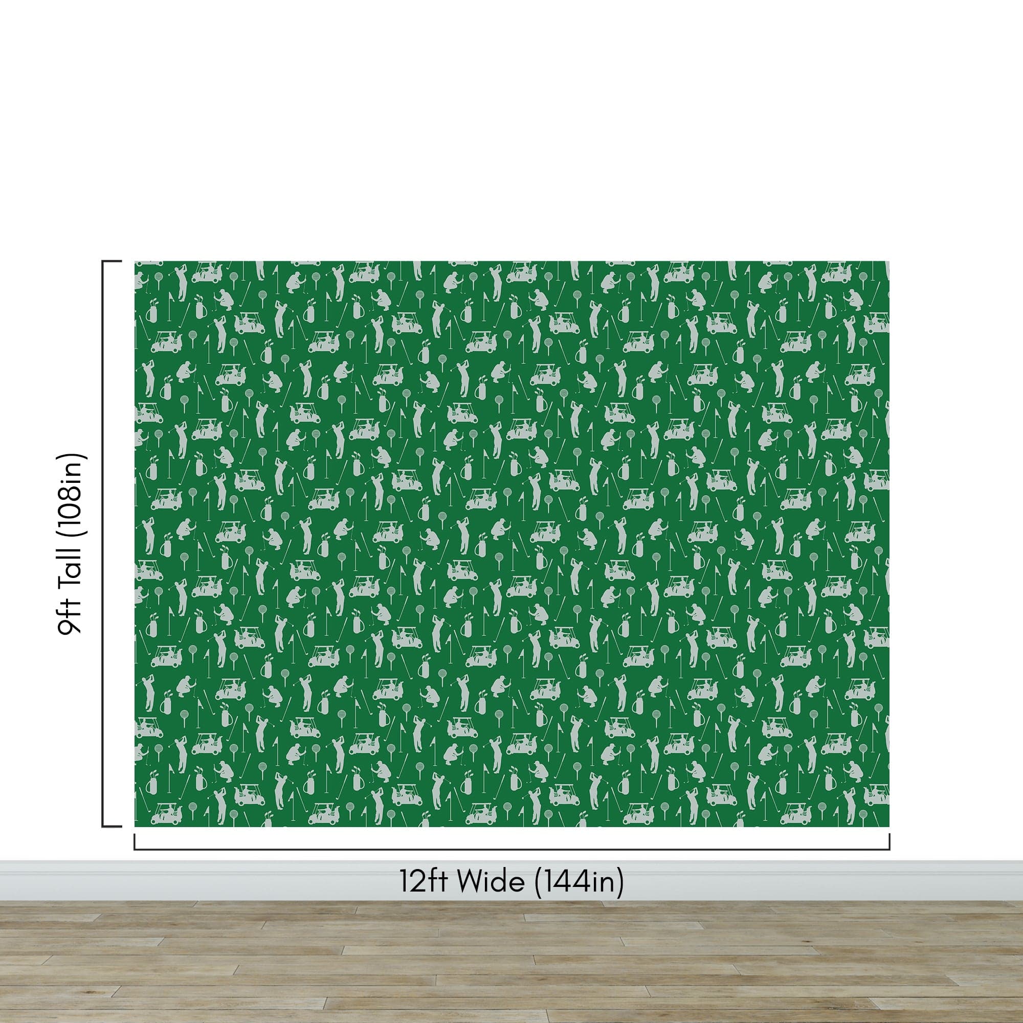 Golf Pattern Green Wallpaper Mural. #6746
