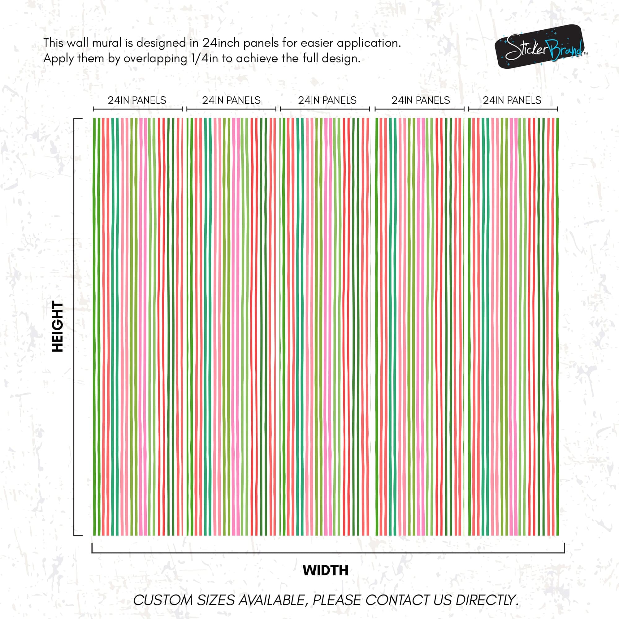 Color Vertical Stripes Pattern Wallpaper Mural. #7034