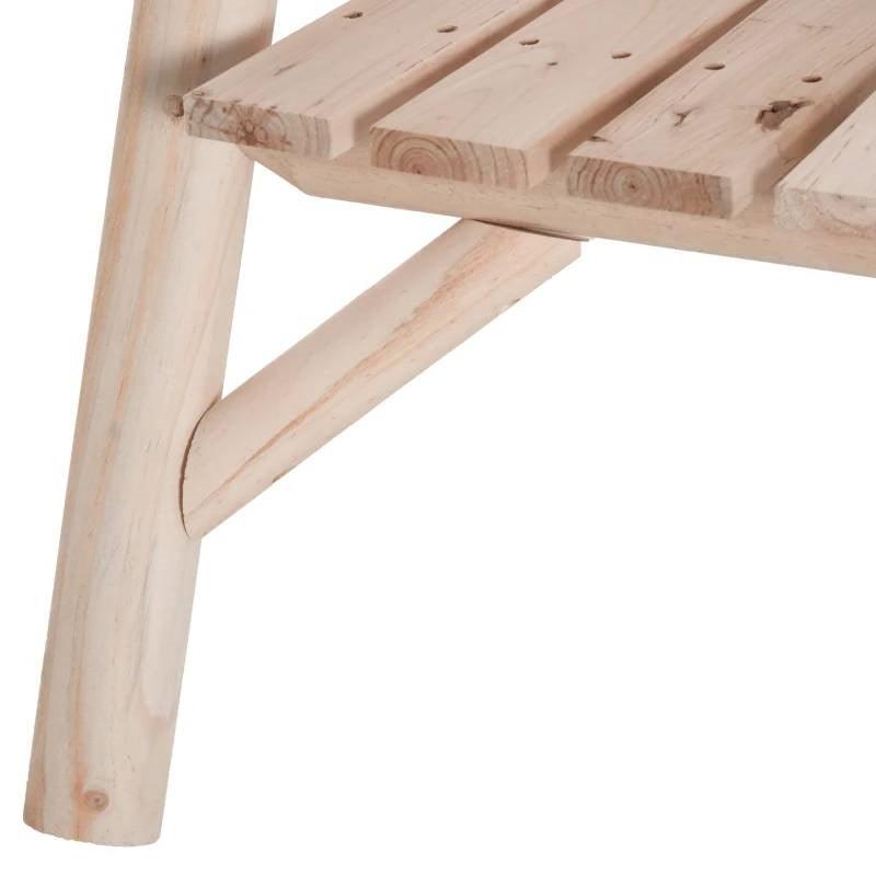 Adirondack Patio 2 Chair Lounger with Center Coffee Table Natural - PRHOMZ