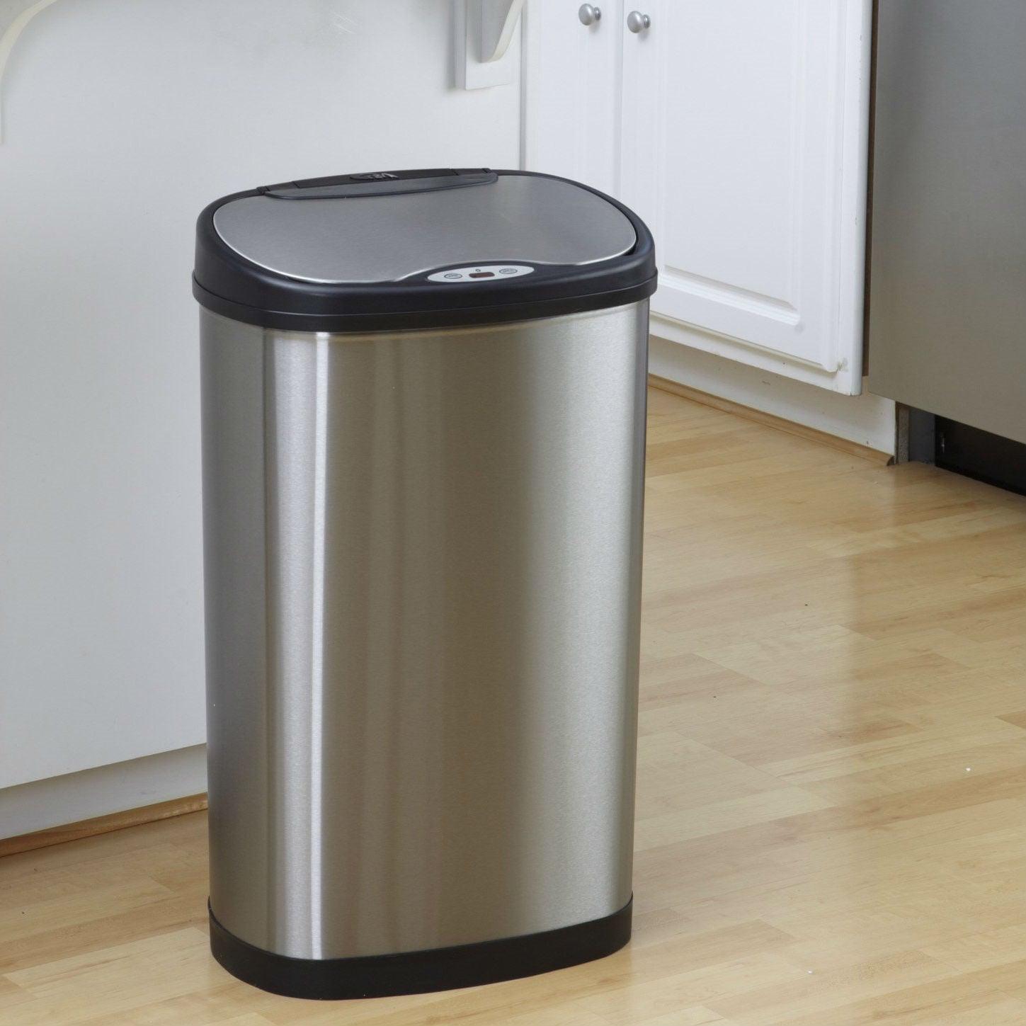 Stainless Steel 13 Gallon Touchless Kitchen Trash Can - PRHOMZ
