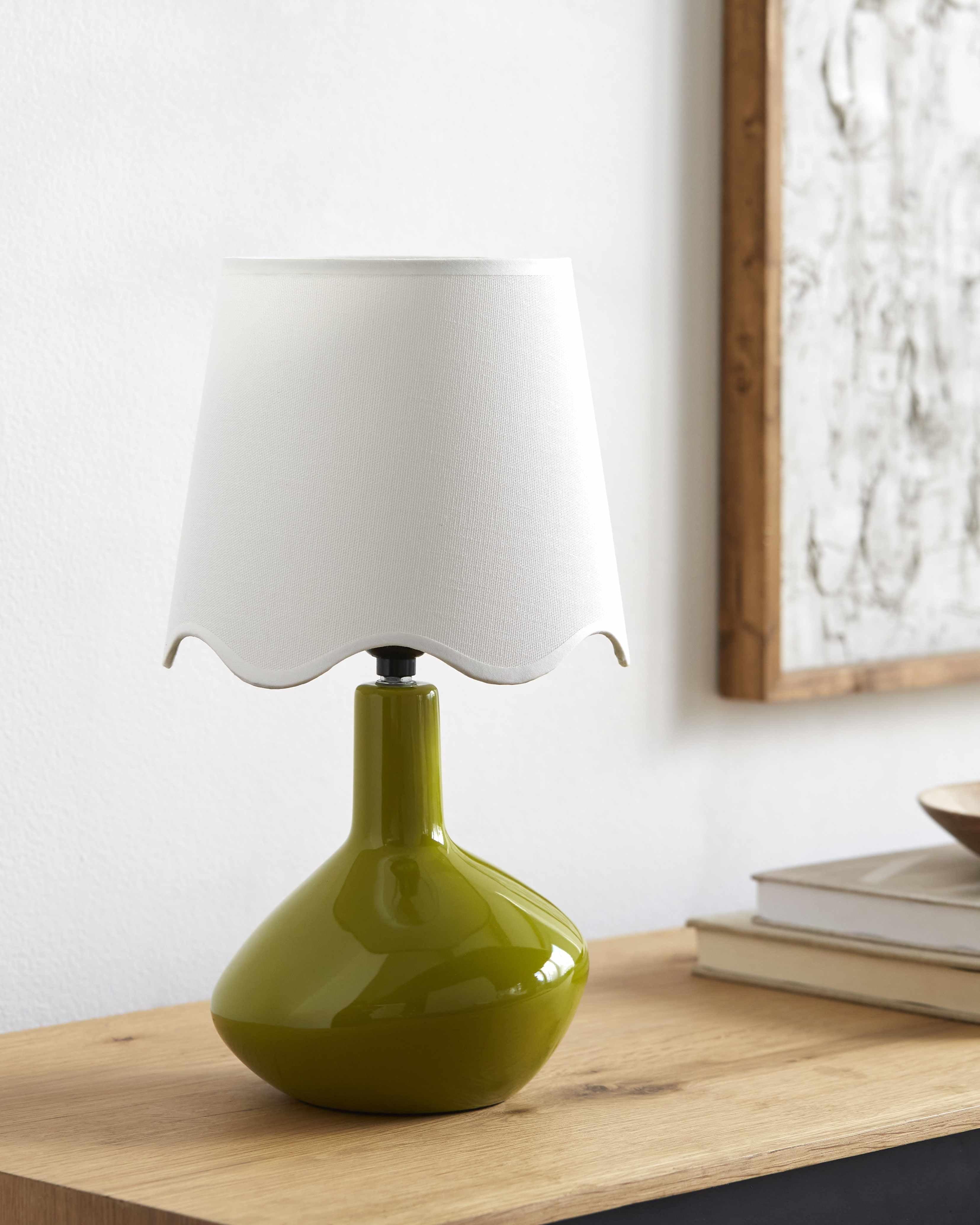 Neuenhagen Olive & White Ceramic Table Lamp - PRHOMZ
