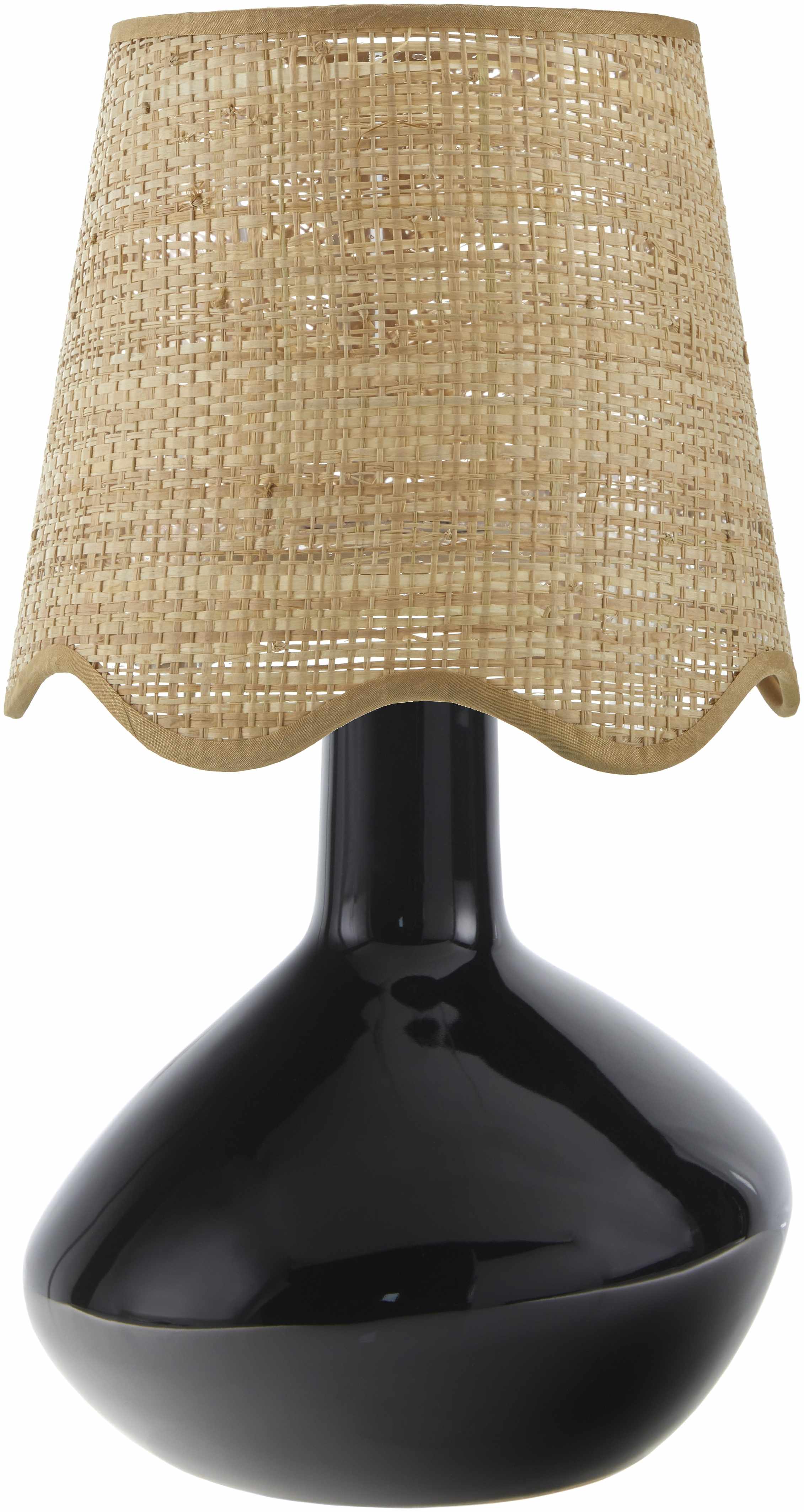 Neuenhagen Black Rattan Ceramic Table Lamp-0