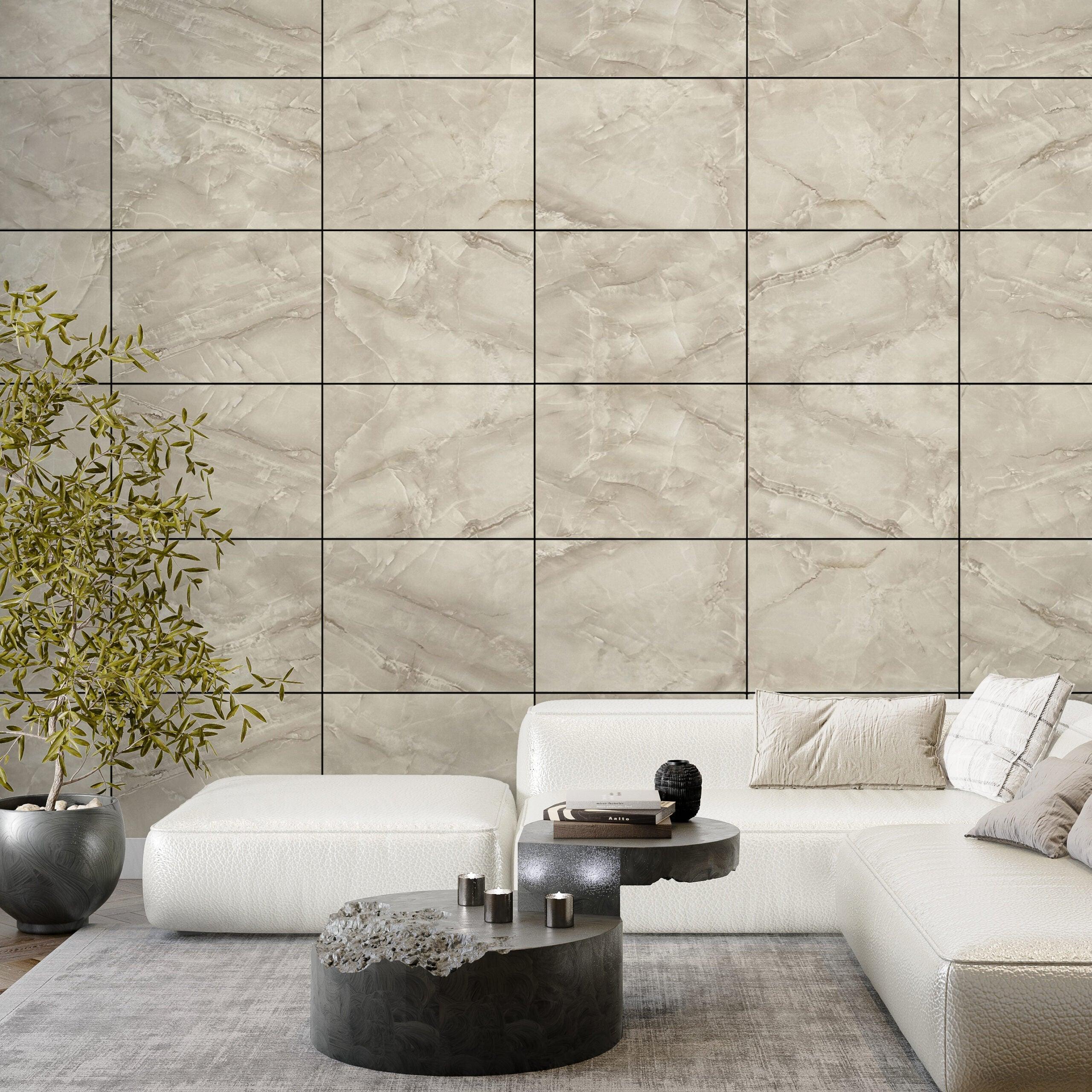 Abstract Beige Marble Stone Imitation Decorative Panels - PRHOMZ