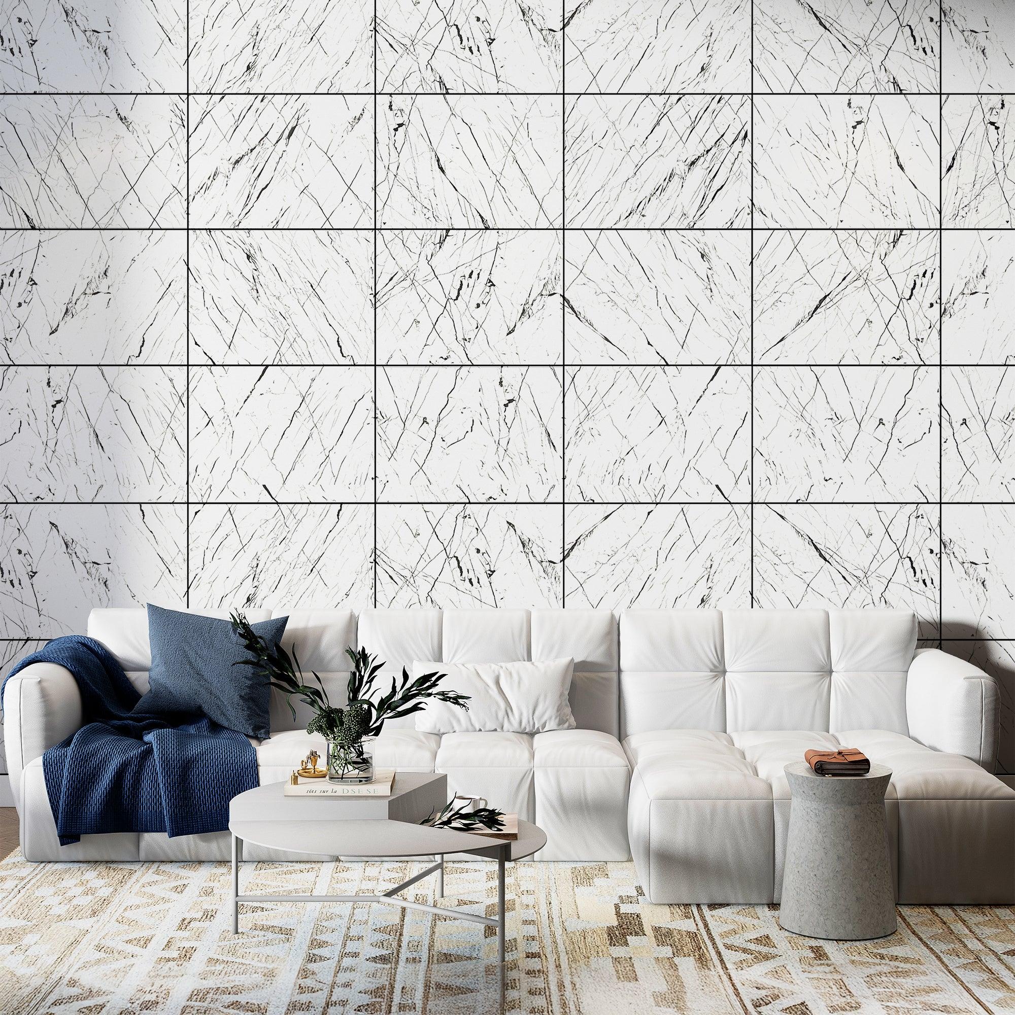 White and Black Marble Stone Imitation Decorative Panels - PRHOMZ