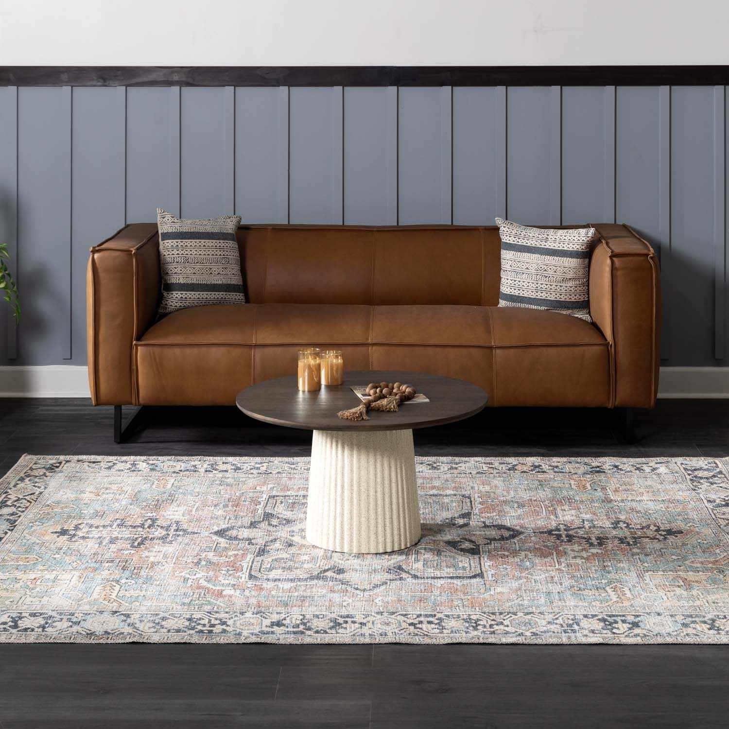 Green Nisa Vintage Washable Area Rug - PRHOMZ