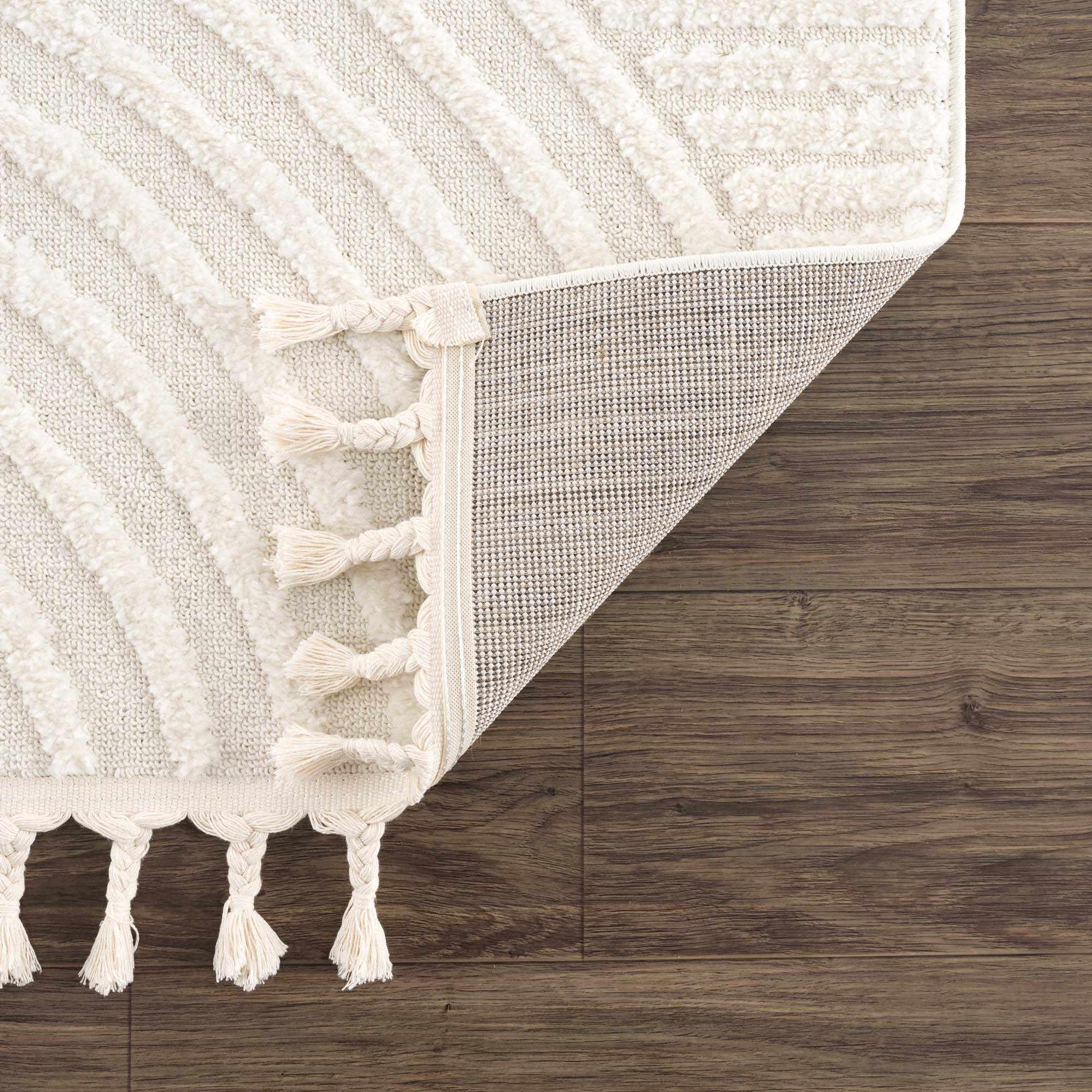 Guiling Textured Cream Area Rug - PRHOMZ