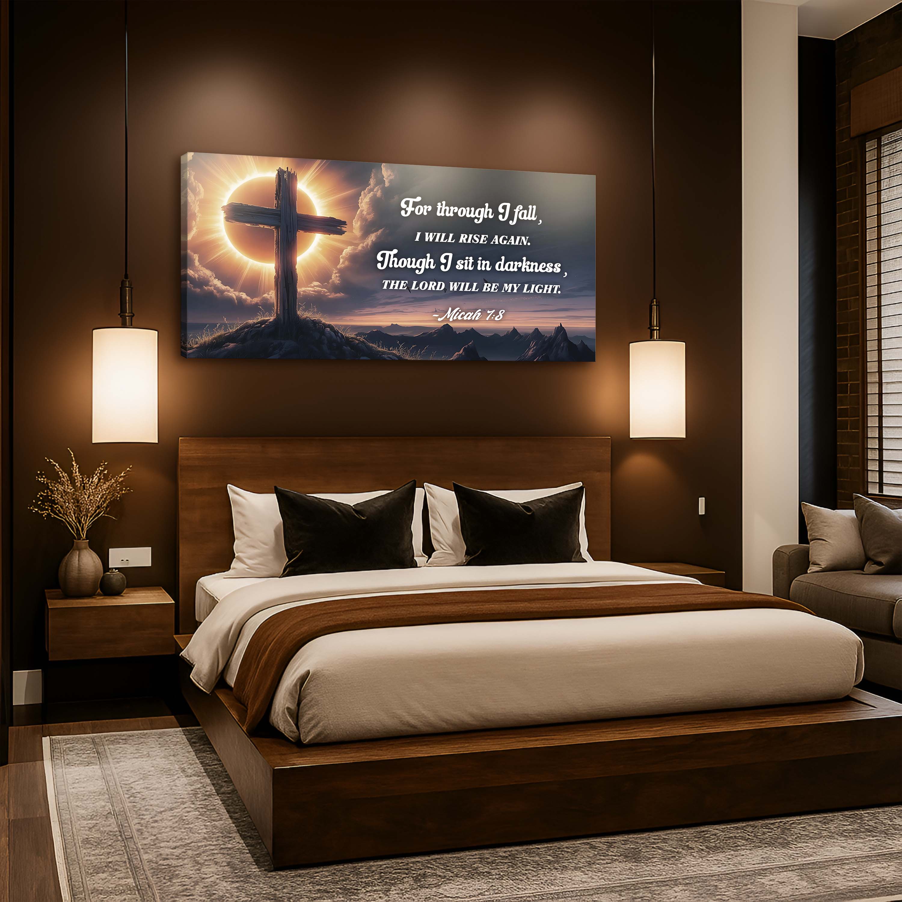 Micah 7:8 - The Lord Will Be My Light Faith Sign