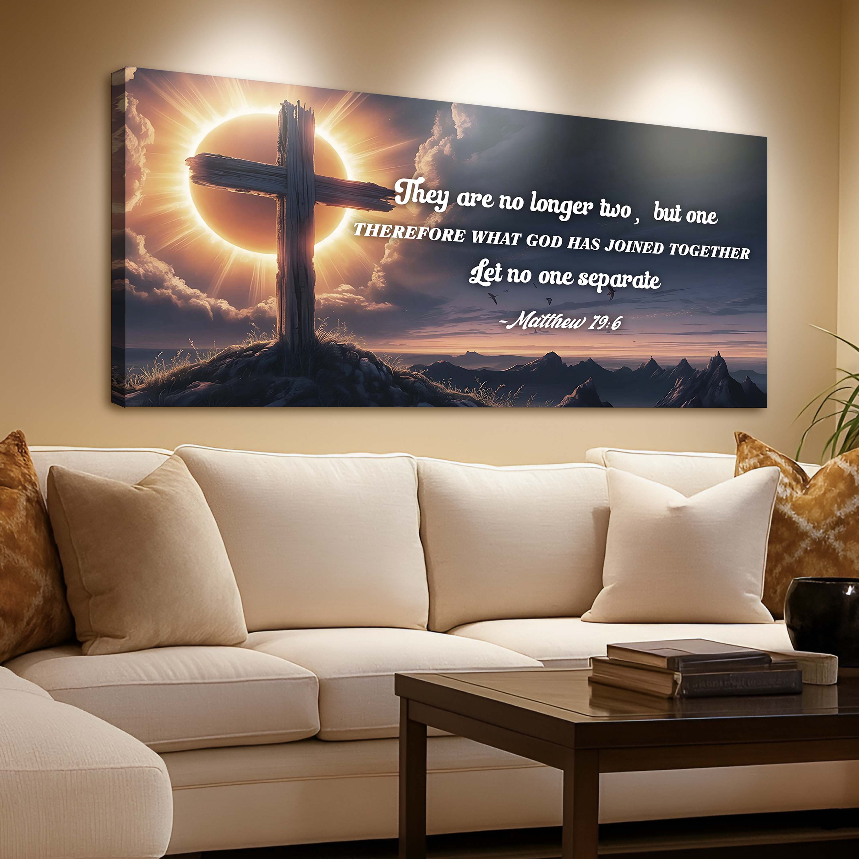 Matthew 19:6 - They Are No Longer Two But One Faith Sign