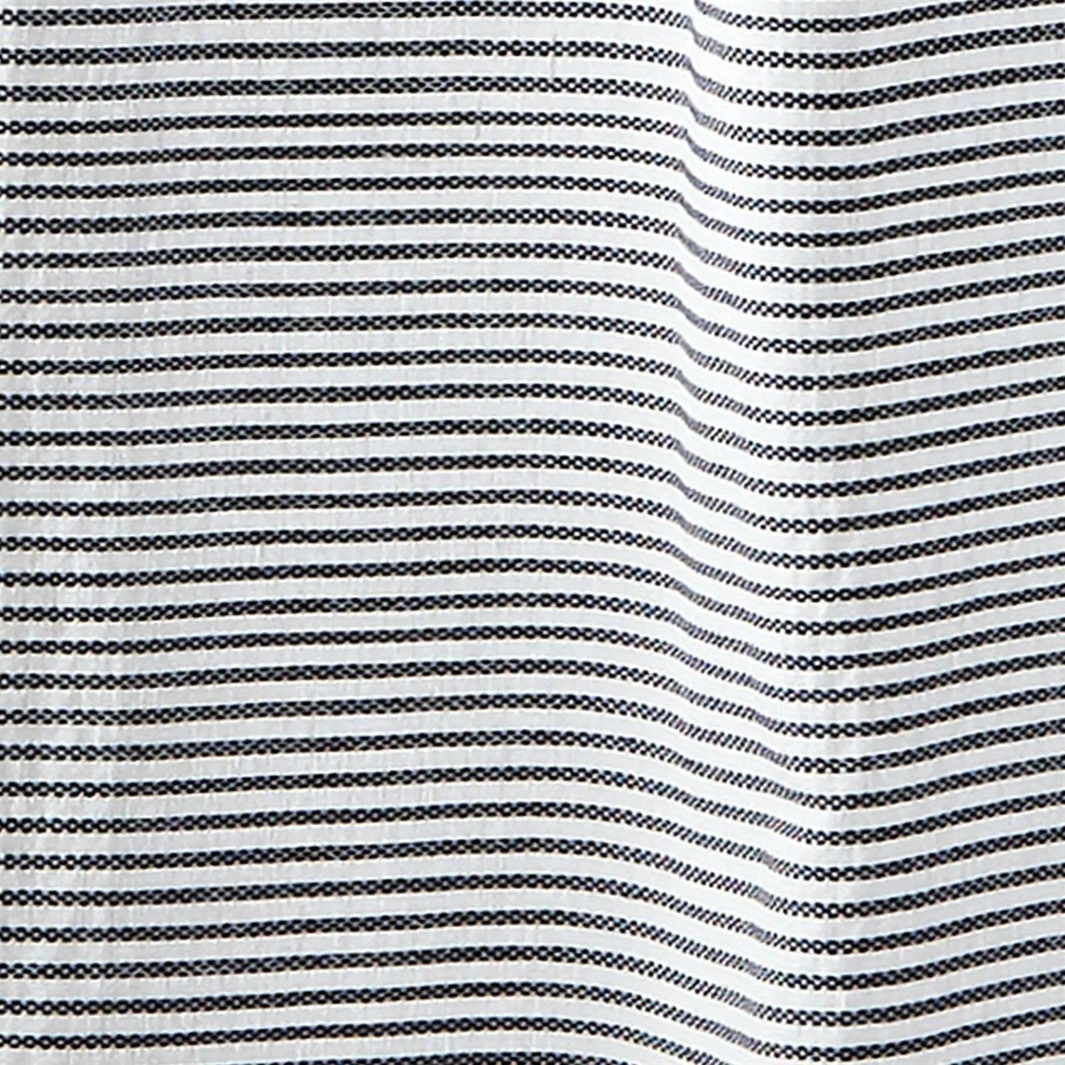 72-inch Navy and White Stripes Cotton Shower Curtain - PRHOMZ