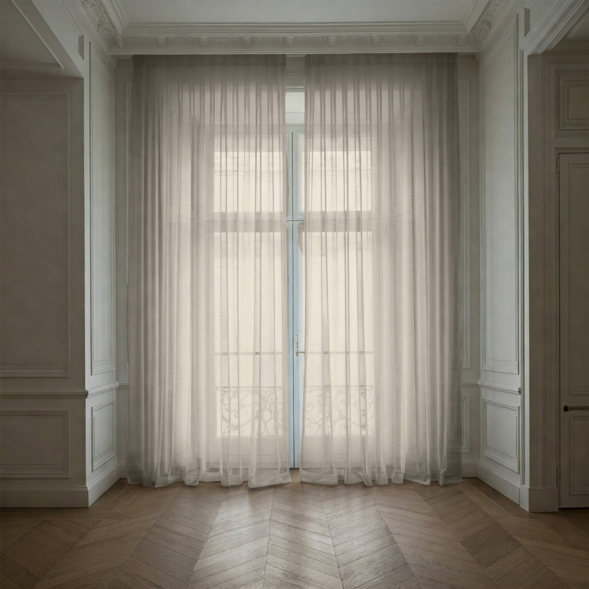 Natural Linen Sheer Curtains - Triple Pinch Pleat - Made to Measure-2