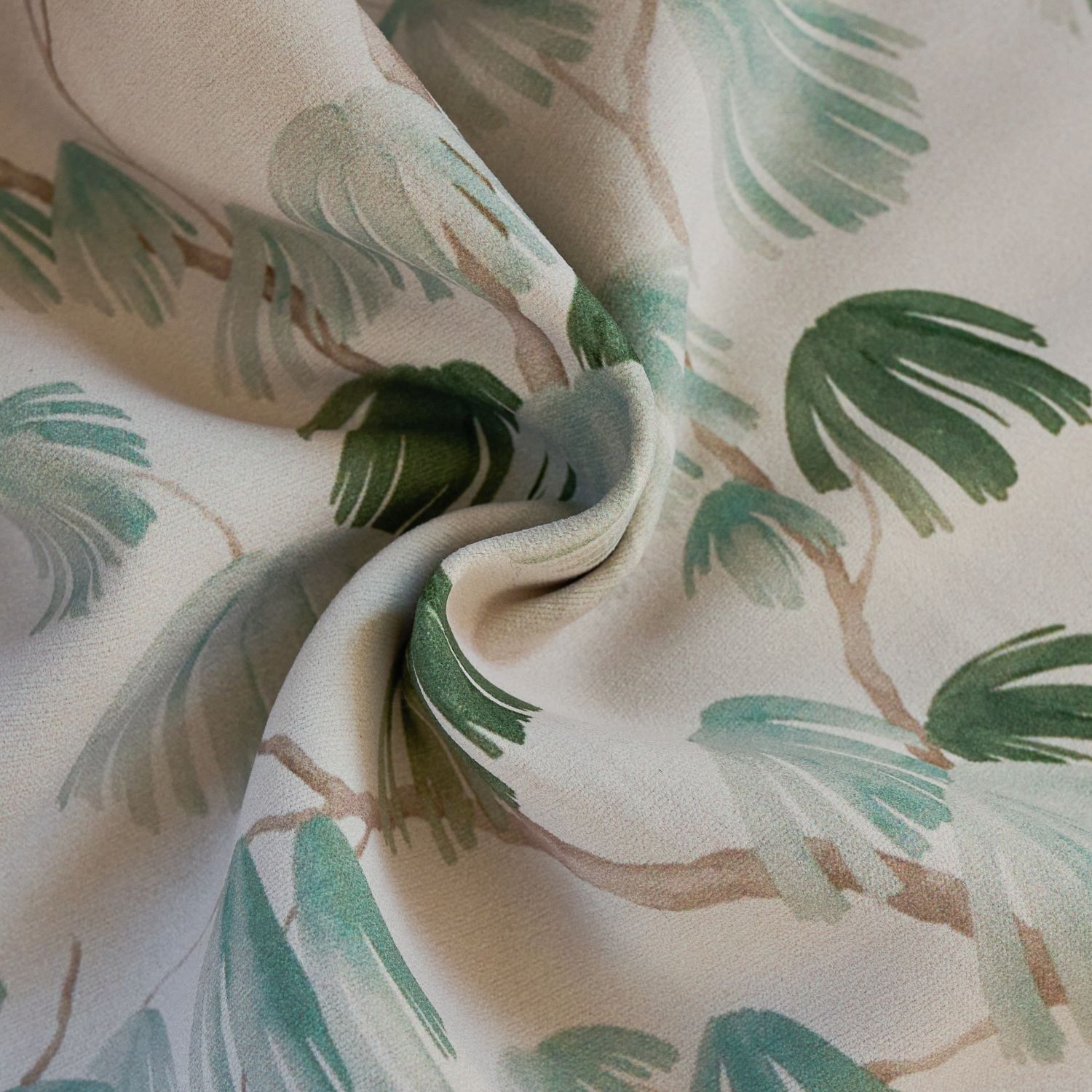 Nayla Green Unconventional Pine Print Curtains