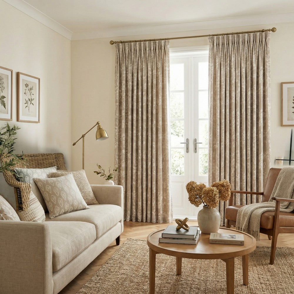 Nellie Cottage Style Floral Jacquard Curtains